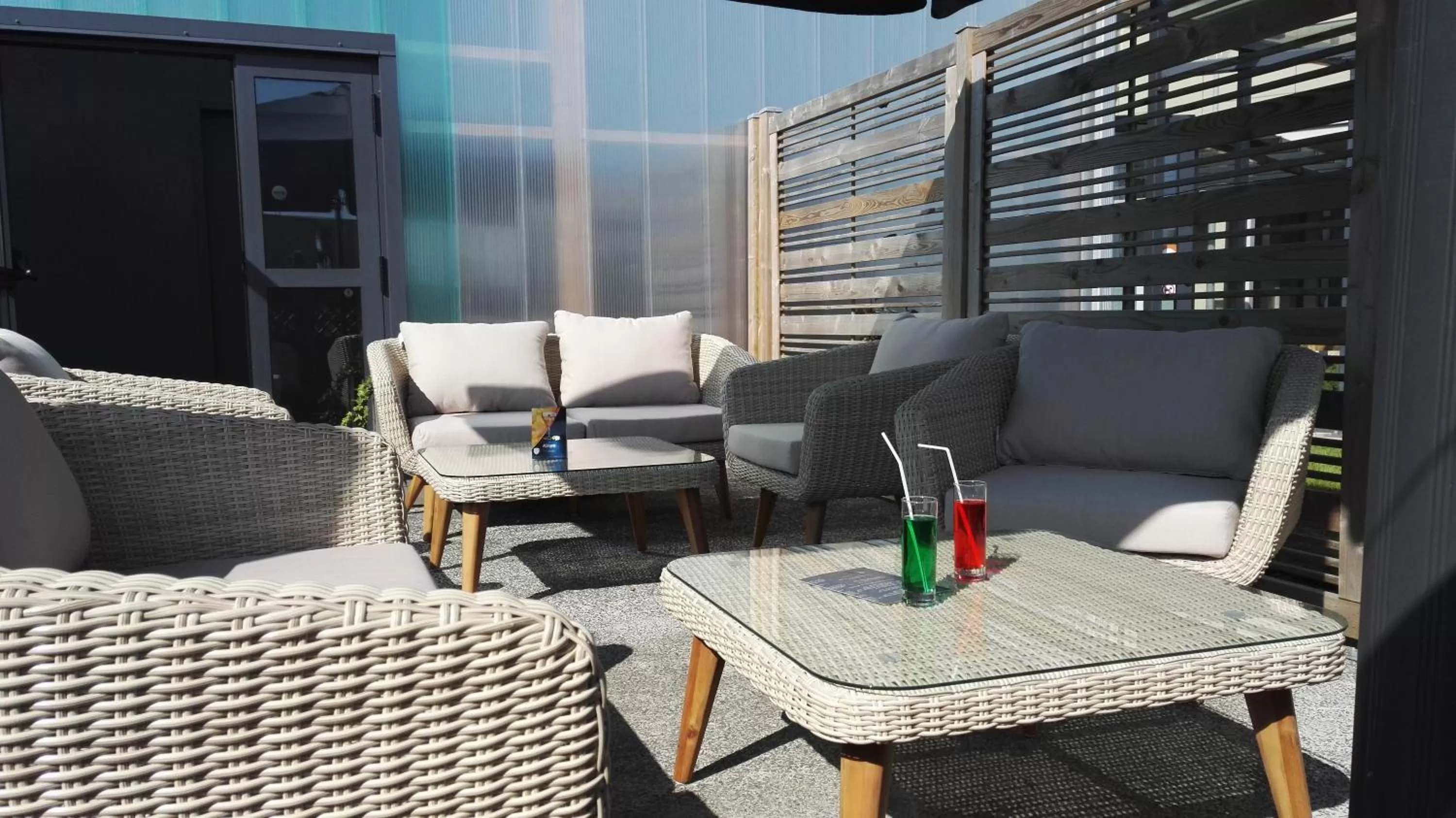 Patio in Hotel Libera Caen Colombelles