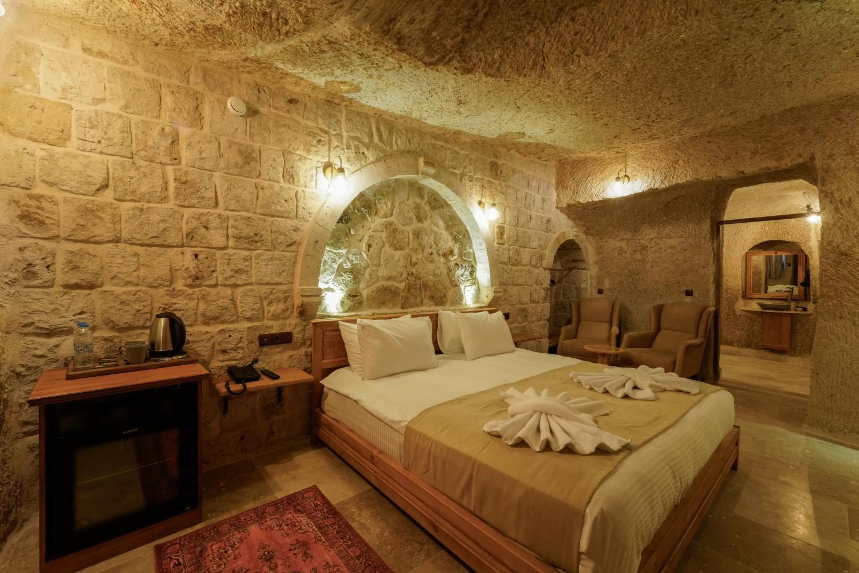 Coffee/tea facilities, Bed in Göreme Escape Cave