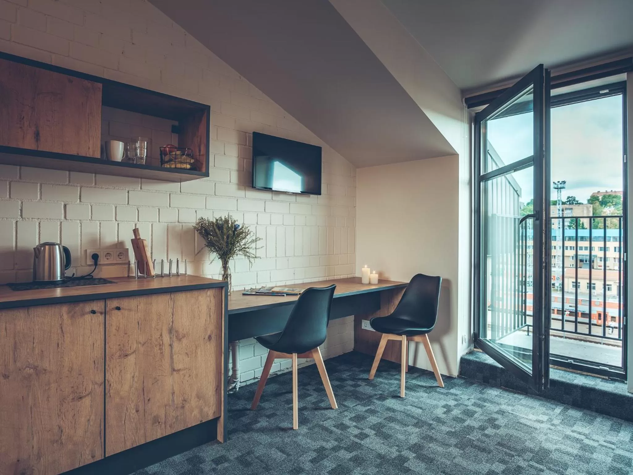 Kitchen or kitchenette, Kitchen/Kitchenette in SELF CHECK-IN Hotel Railway Apartments