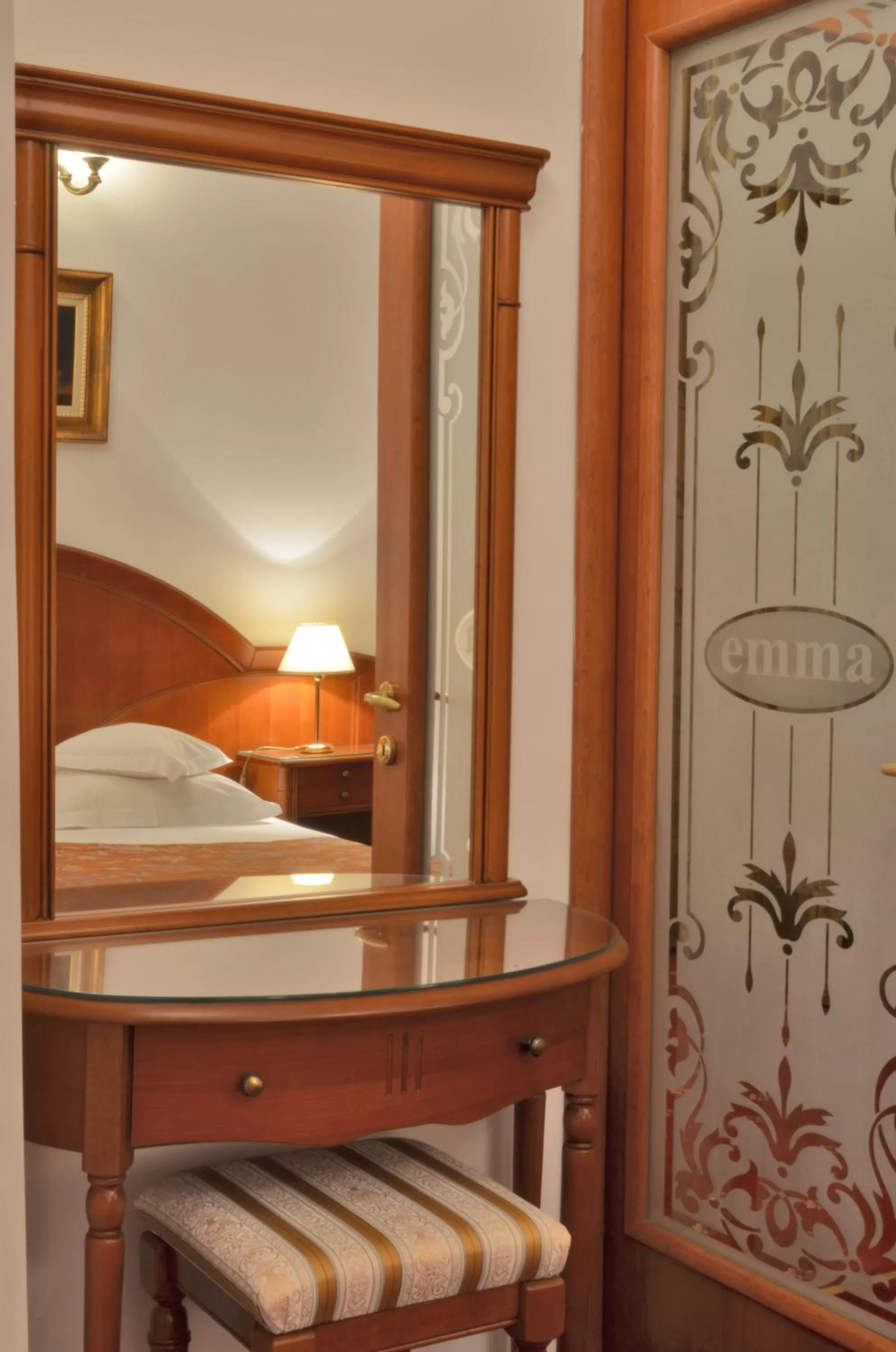 Decorative detail, Bed in Hotel Emma West