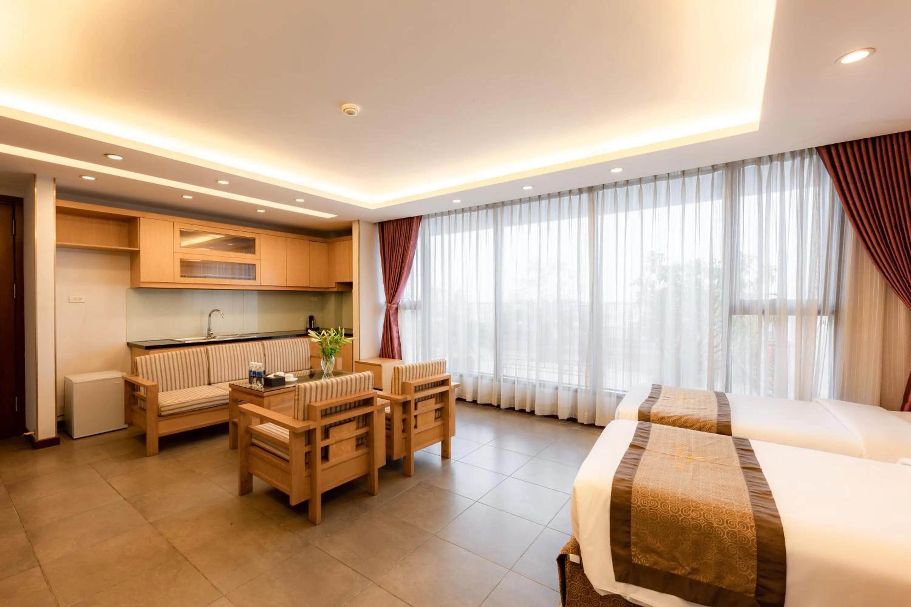 Bed in Riverside Hanoi Hotel