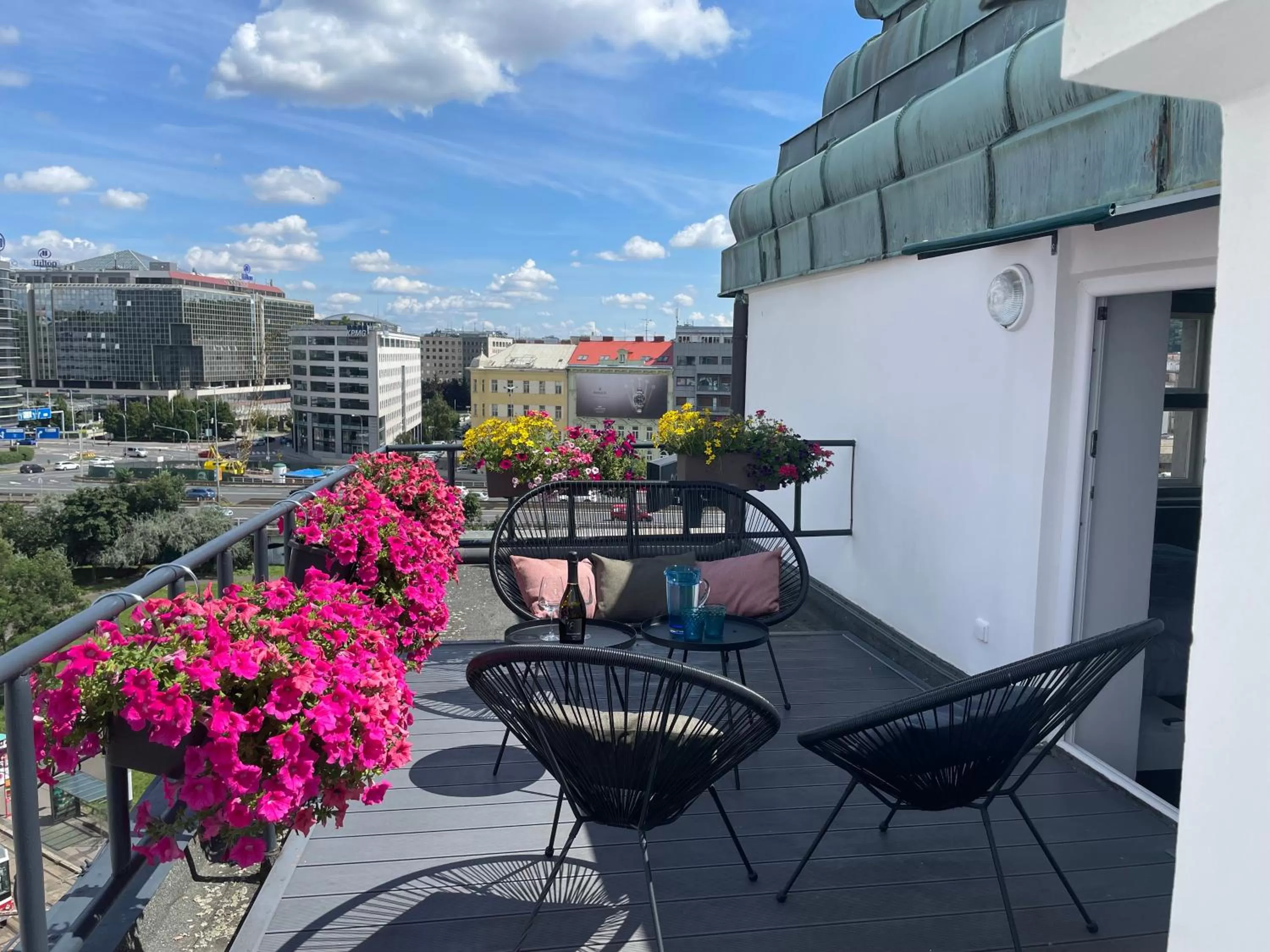 Balcony/Terrace in Rooftop Planet Prague Hotel