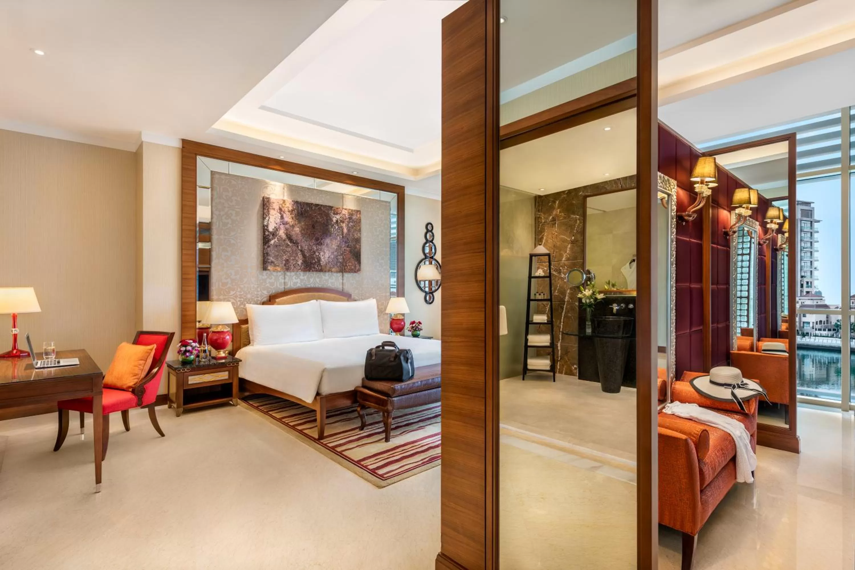 View (from property/room), Bed in Al Raha Beach Resort & Spa