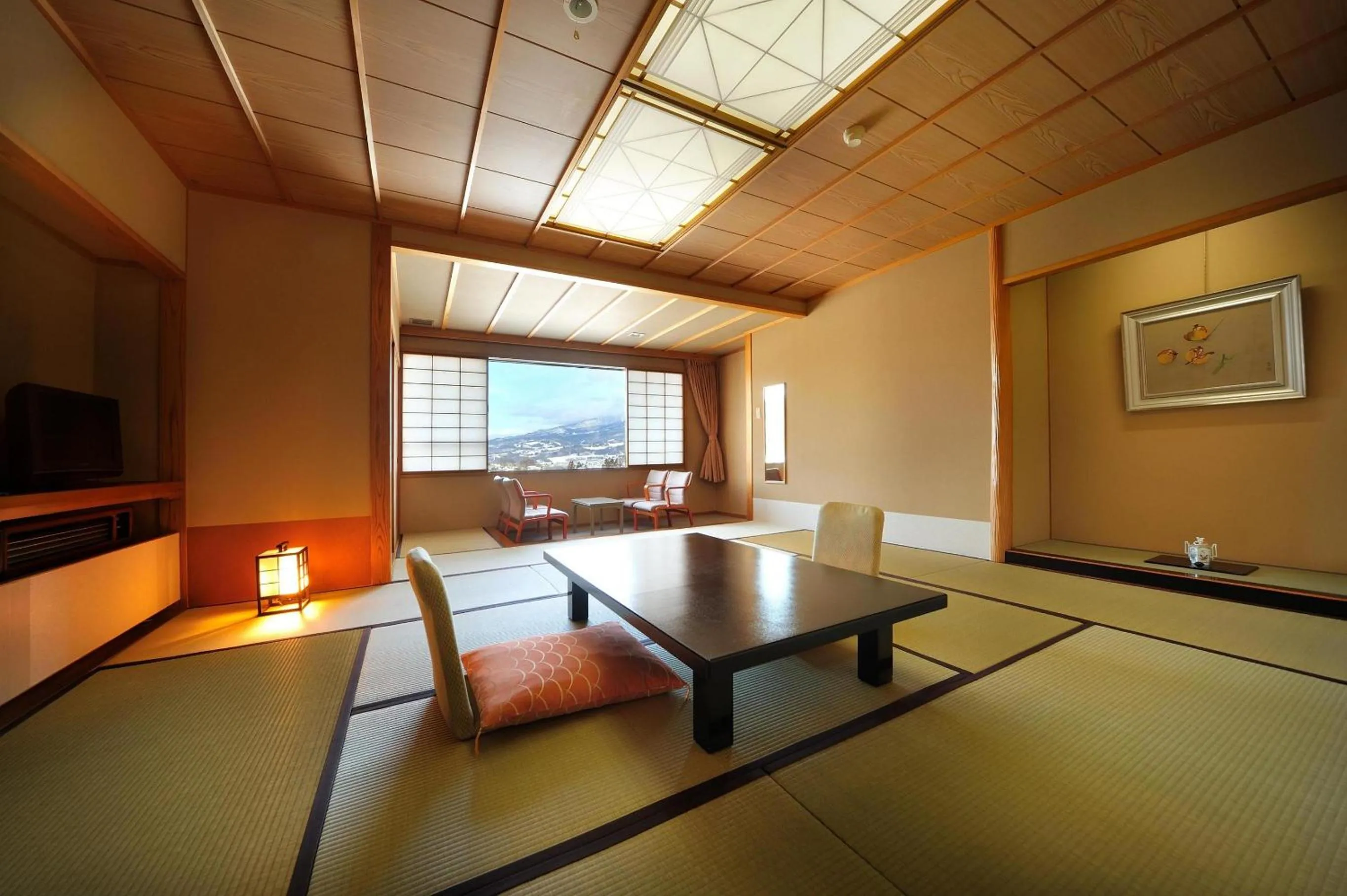 View (from property/room), Bed in Senkeien Tsukioka Hotel