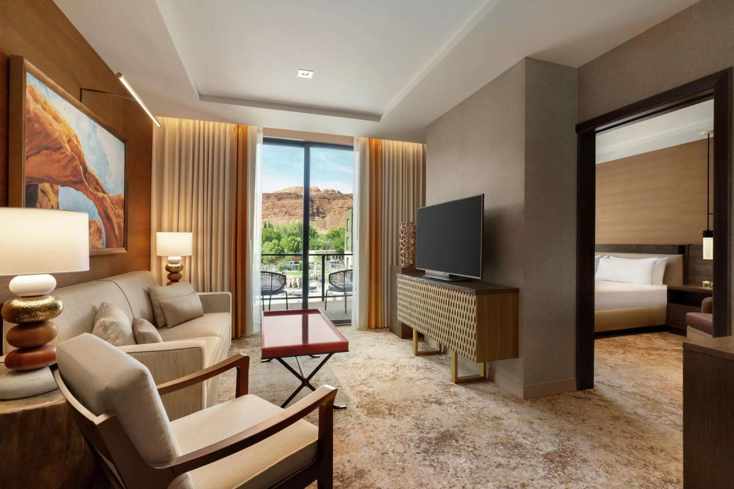 Bed in Hoodoo Moab, Curio Collection by Hilton