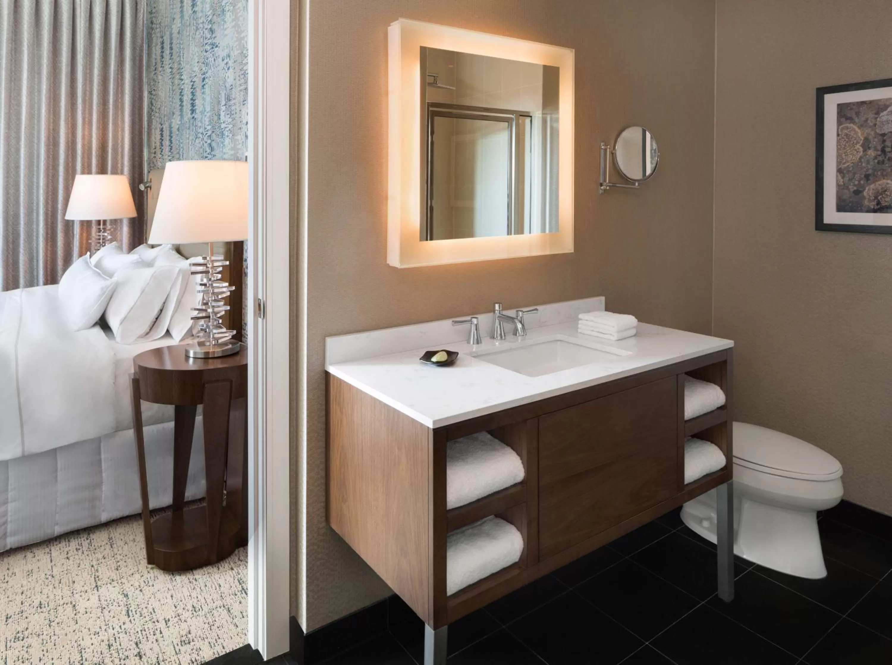 Bed in Hilton Vancouver Downtown, BC, Canada