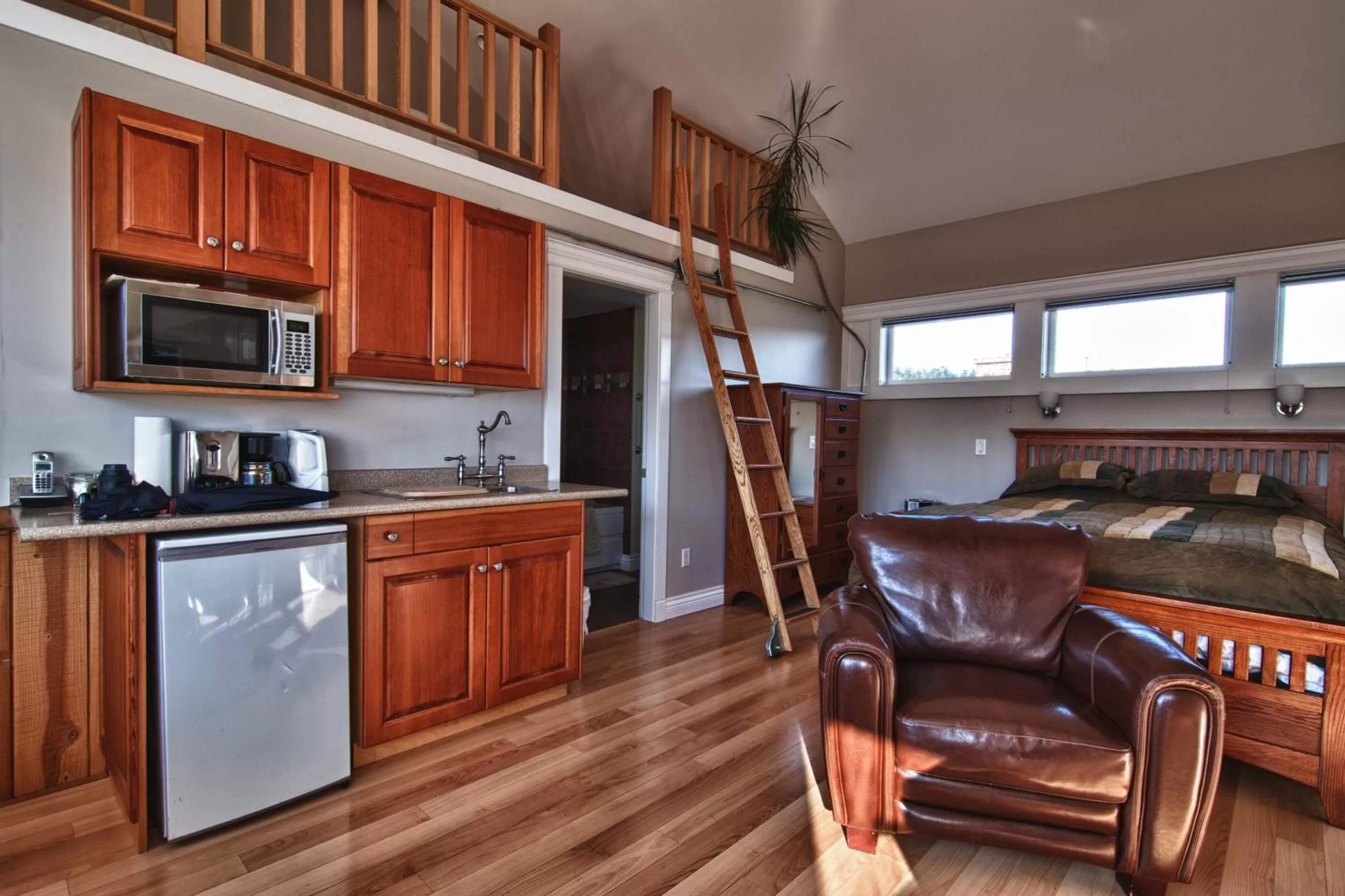 Bedroom in Birds of a Feather Victoria Oceanfront Studio Suites