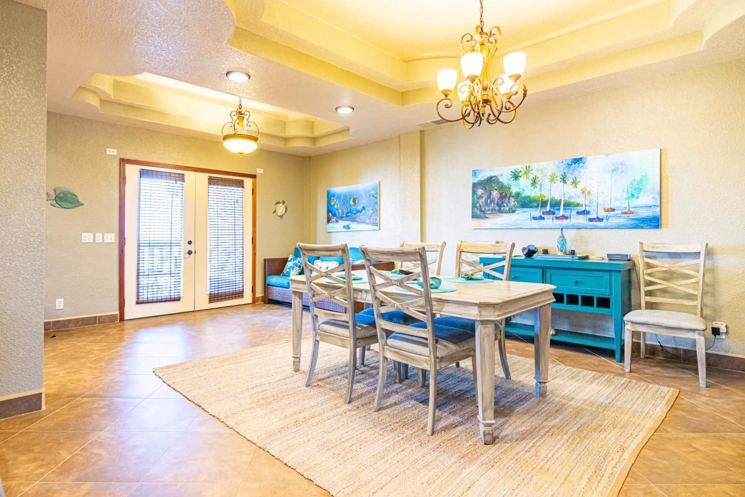 Dining area in Lighthouse Beach Villas