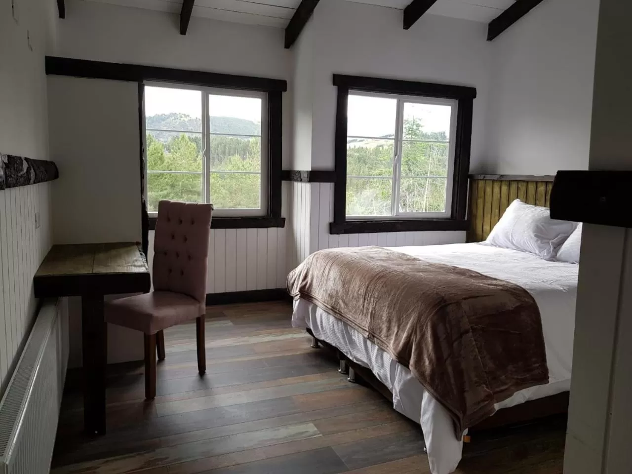 Bed in The Patagonian Lodge