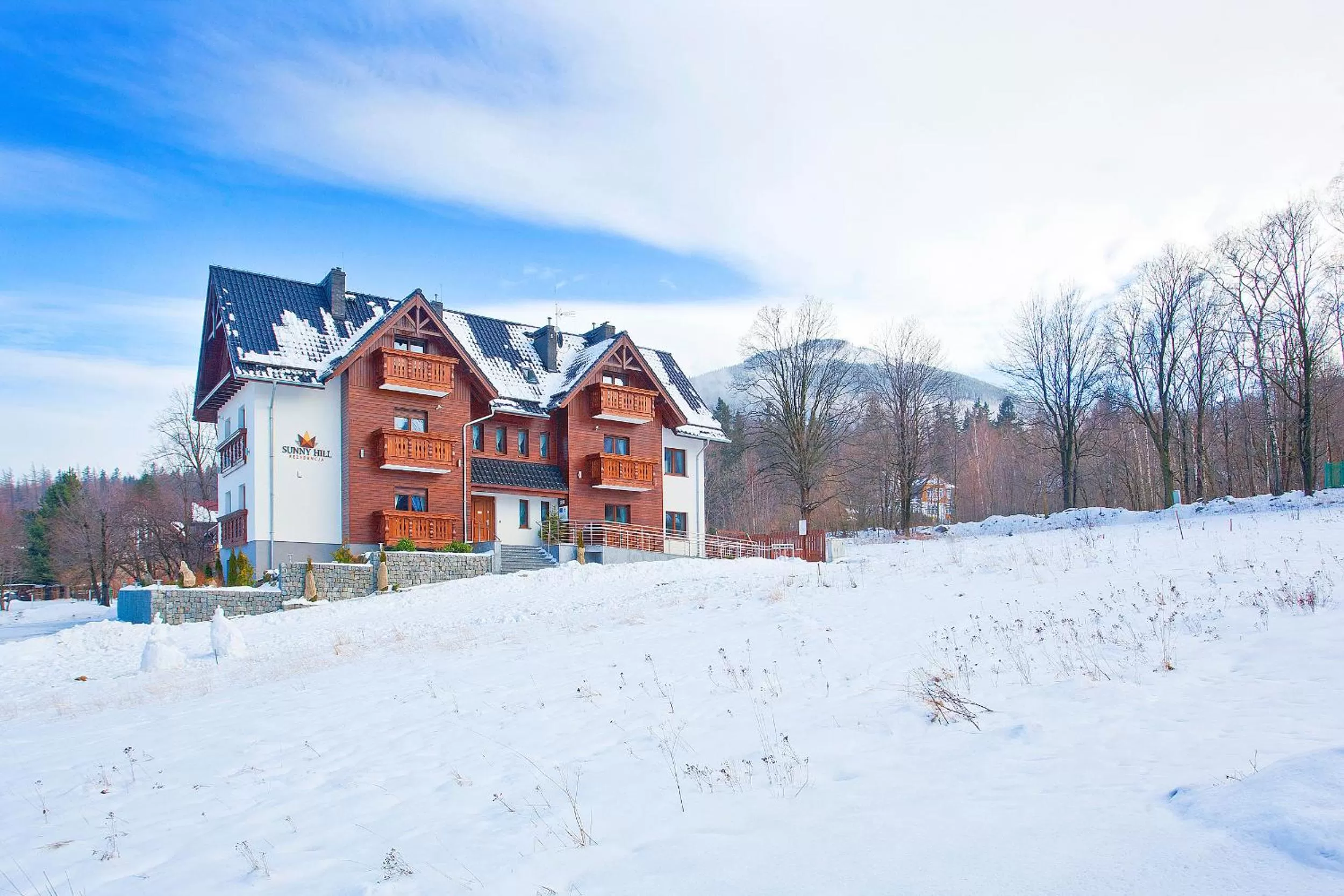 Facade/entrance, Winter in Rezydencja Sunny Hill
