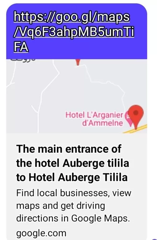 Text overlay in Auberge Tilila