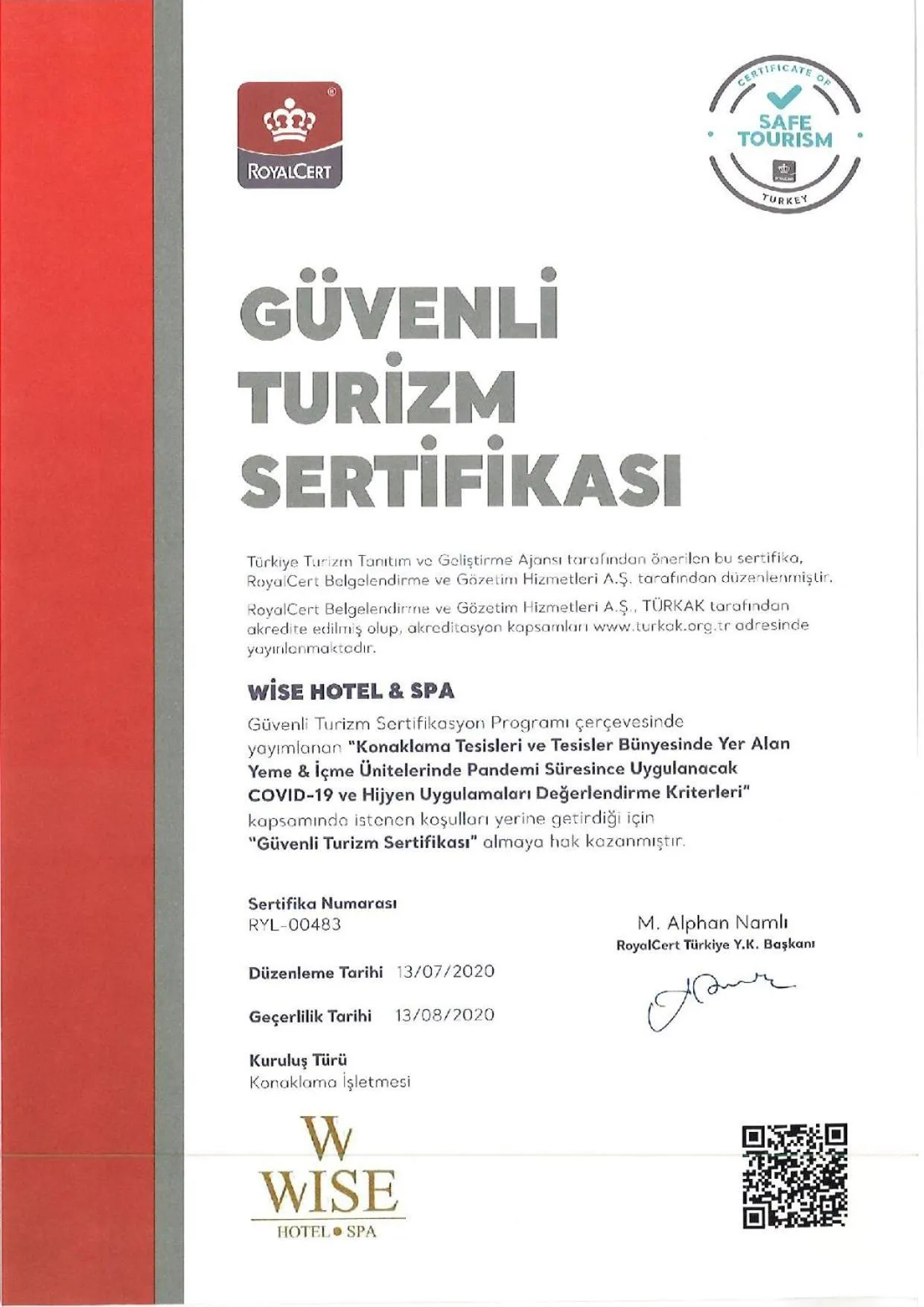 Certificate/Award in Wise Hotel & Spa - Adults Only