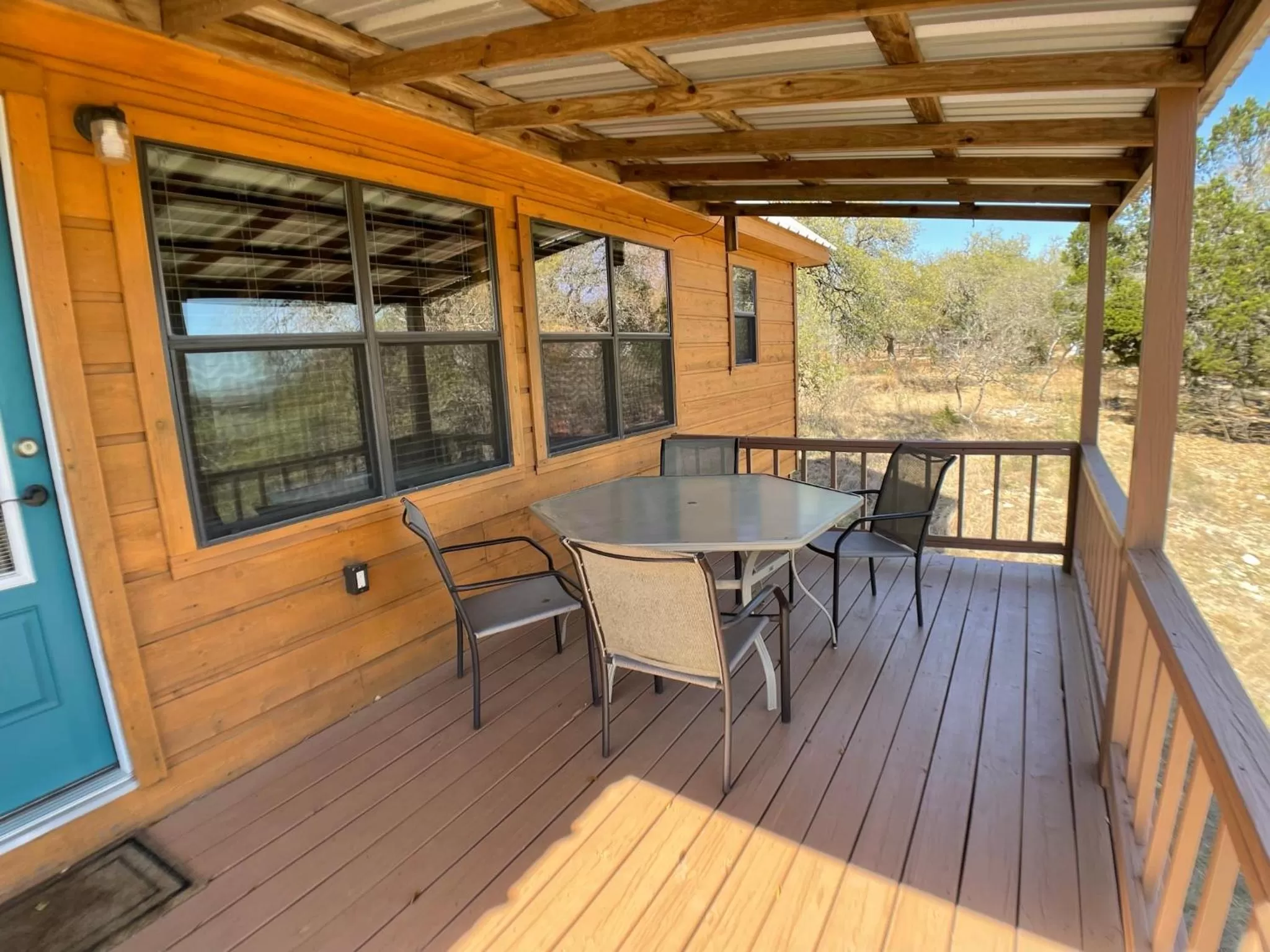 Patio in Walnut Canyon Cabins
