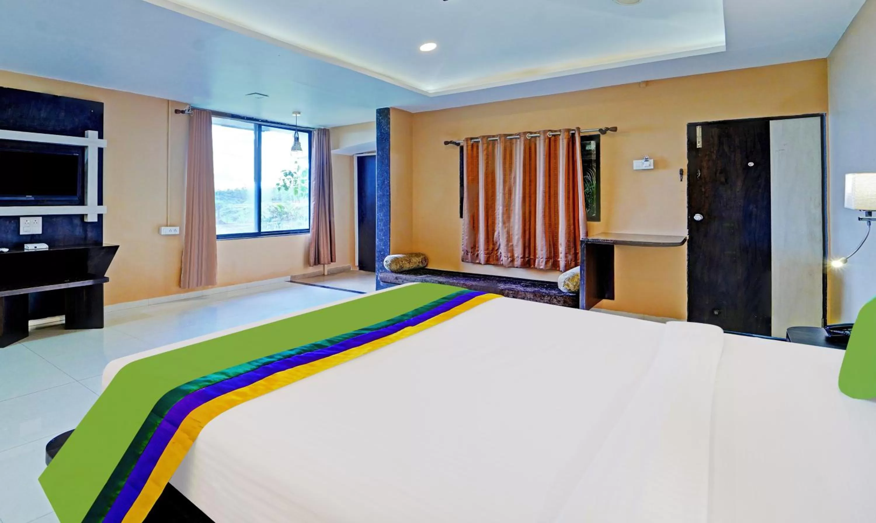 Bedroom, Bed in Treebo Vhyomaan Resort With Swimming Pool