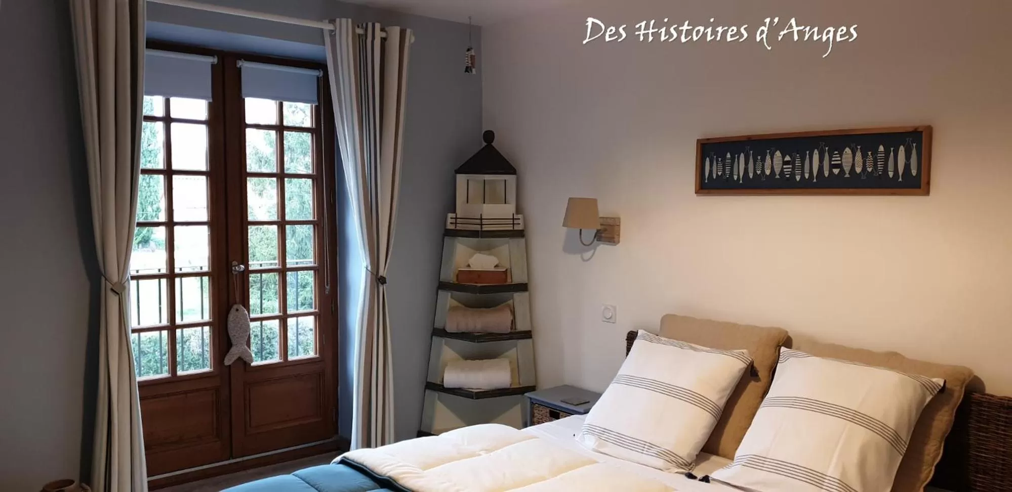 Bedroom, Bed in B&B Des Histoires d'Anges - Côté Jardin - Accueil Vélo