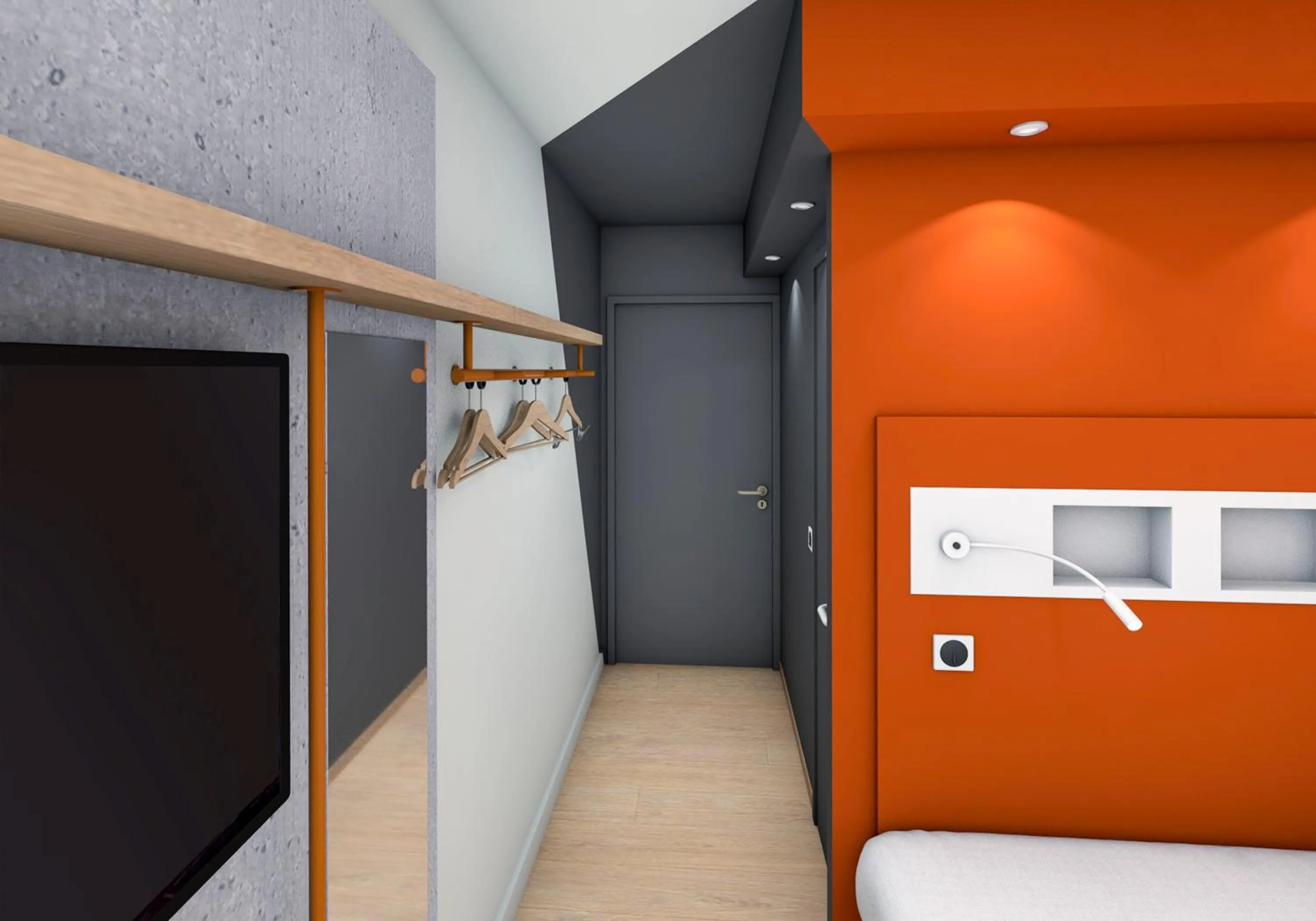 Bedroom, Bed in ibis budget Stein Maastricht