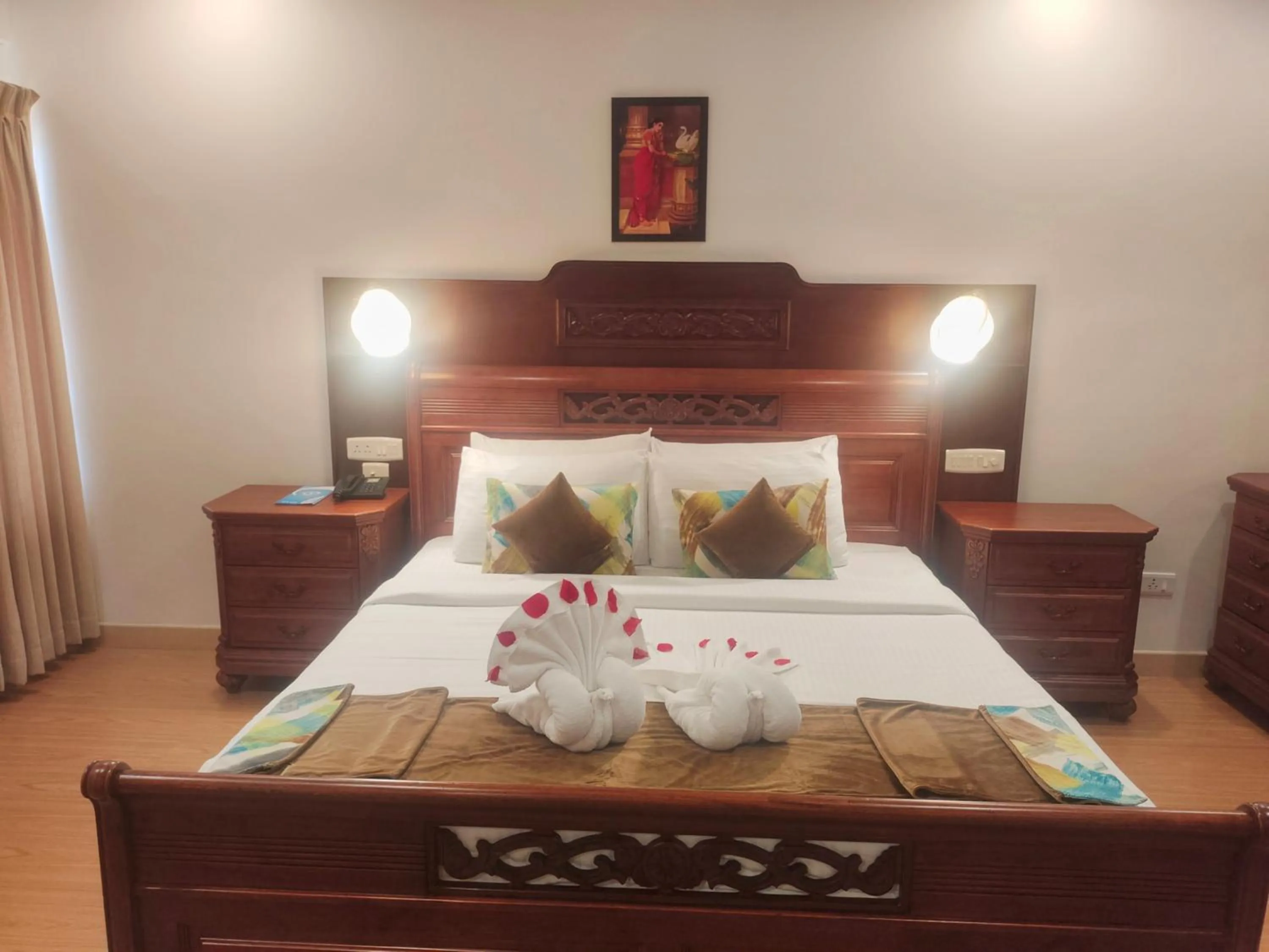 Bed in The Travancore Heritage Beach Resort