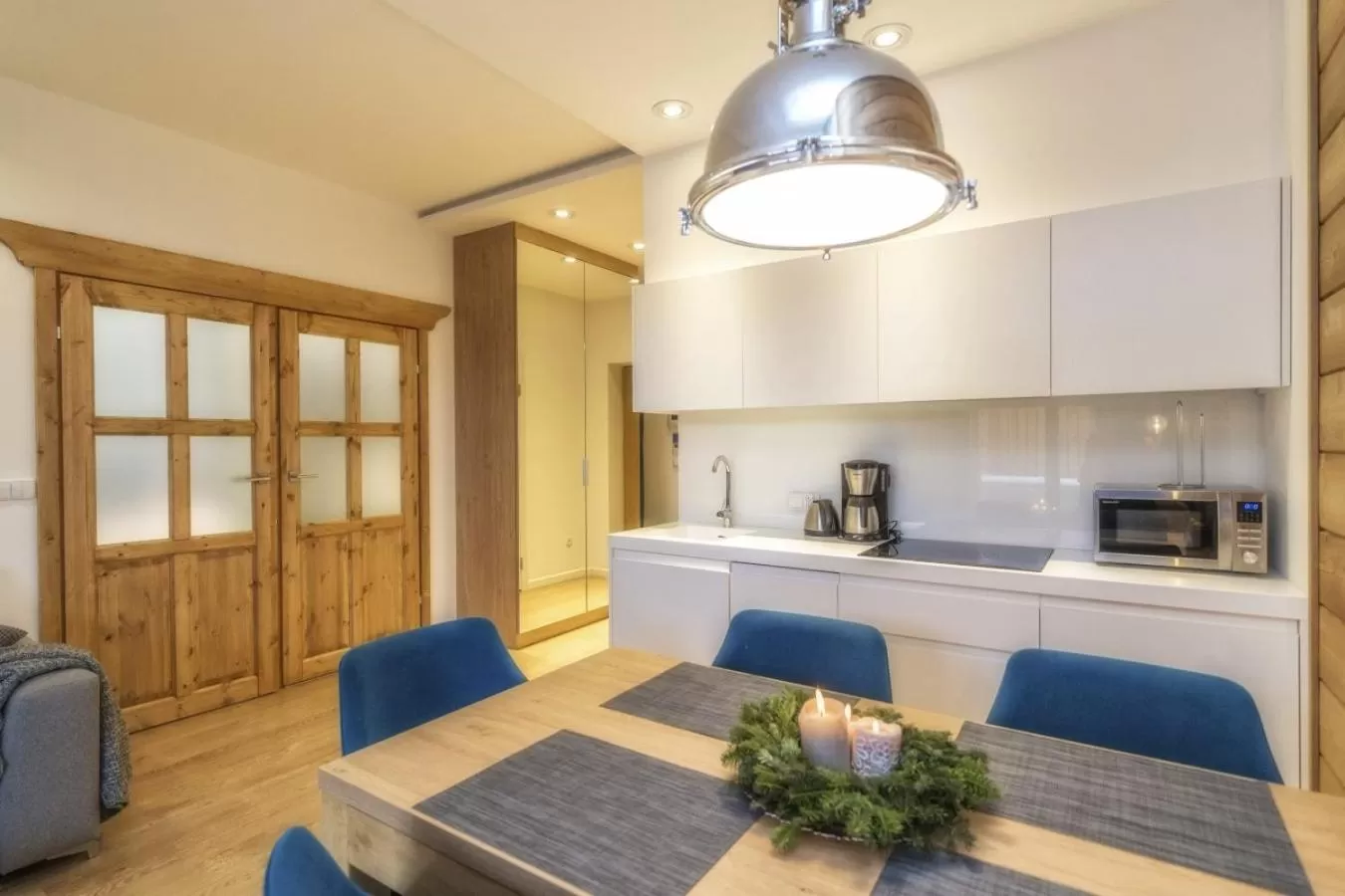 Kitchen or kitchenette in Aparthotel Giewont