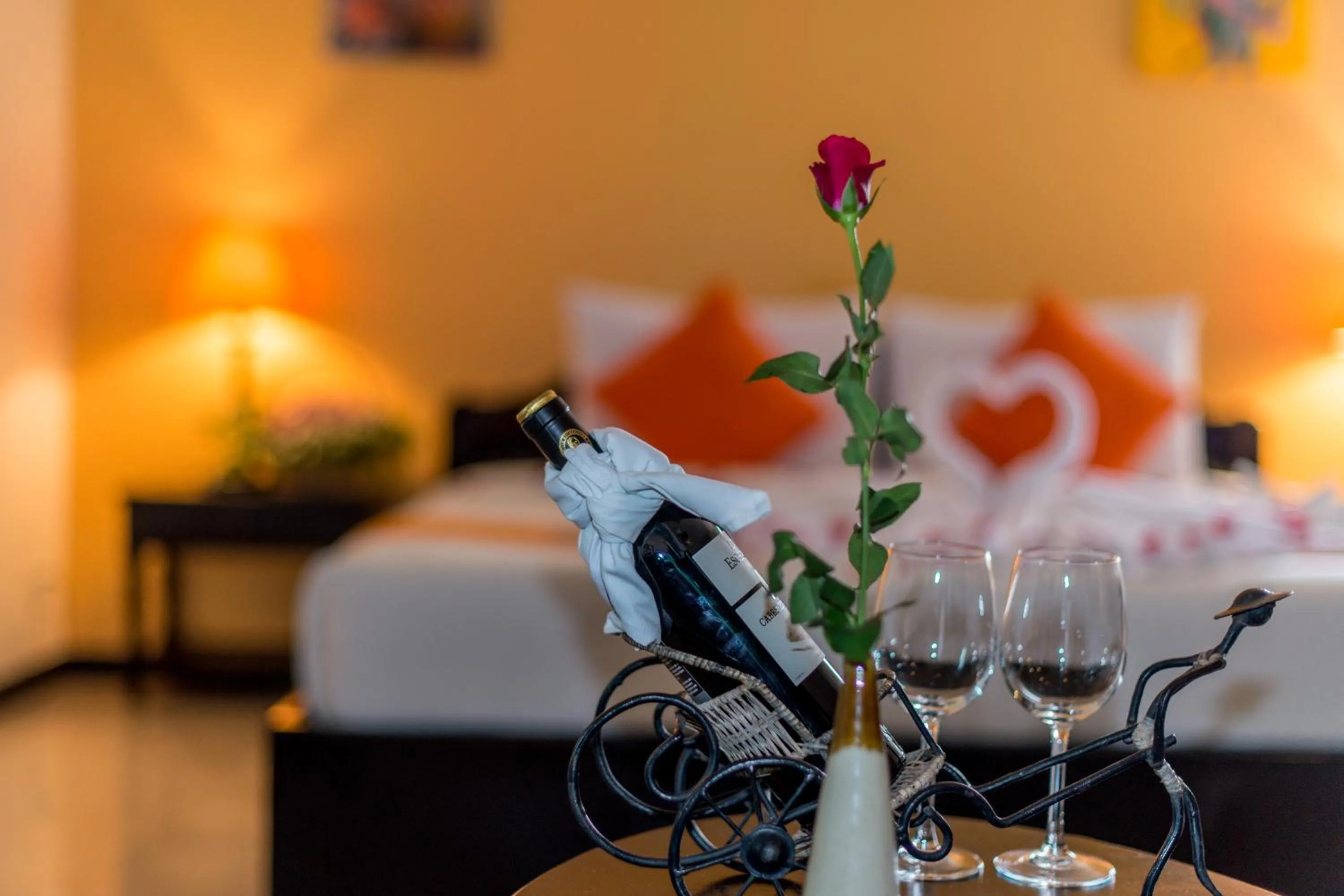 Decorative detail, Bed in Angkor Panoramic Boutique Hotel