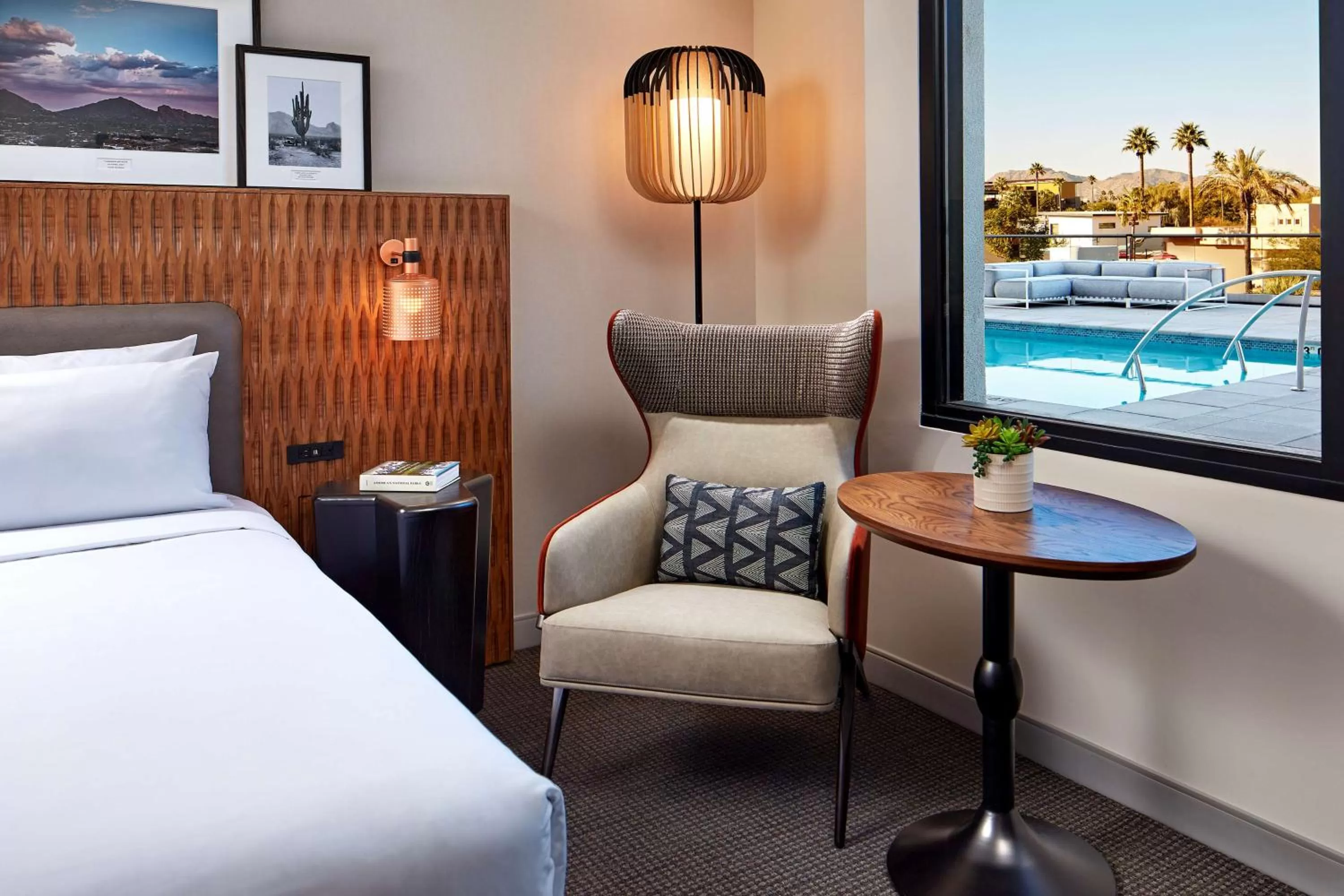 Living room, Bed in Senna House Hotel Scottsdale, Curio Collection By Hilton