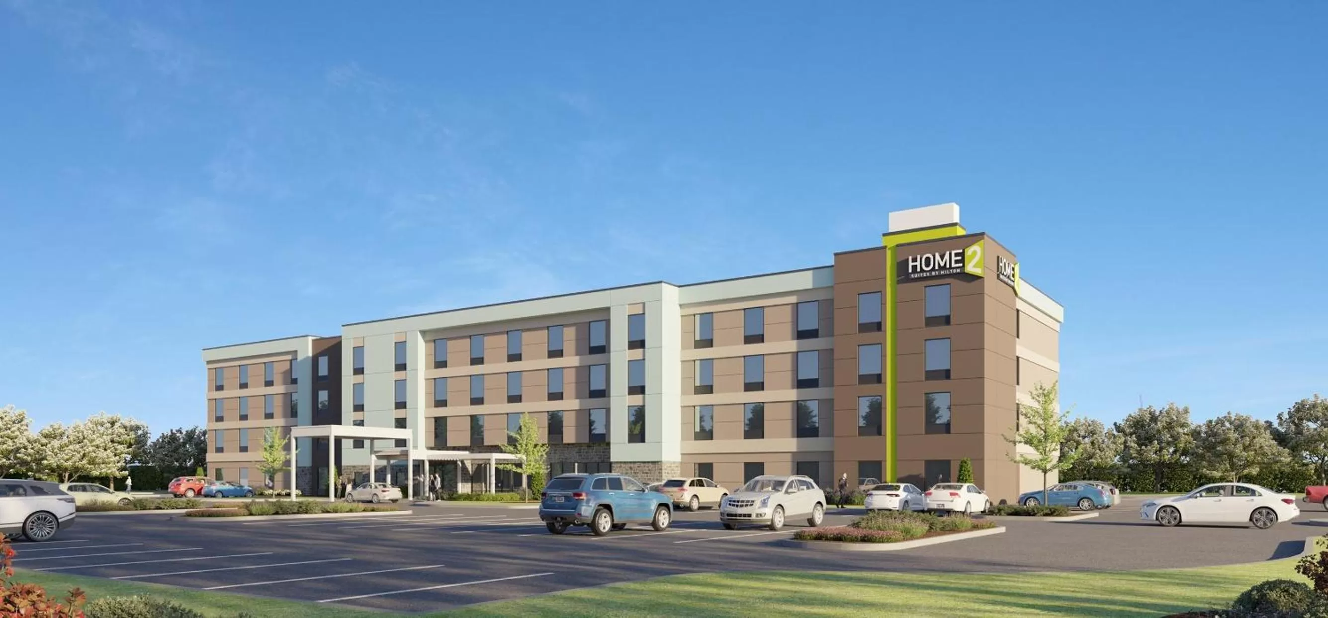 Property building in Home2 Suites By Hilton Allentown Bethlehem Airport