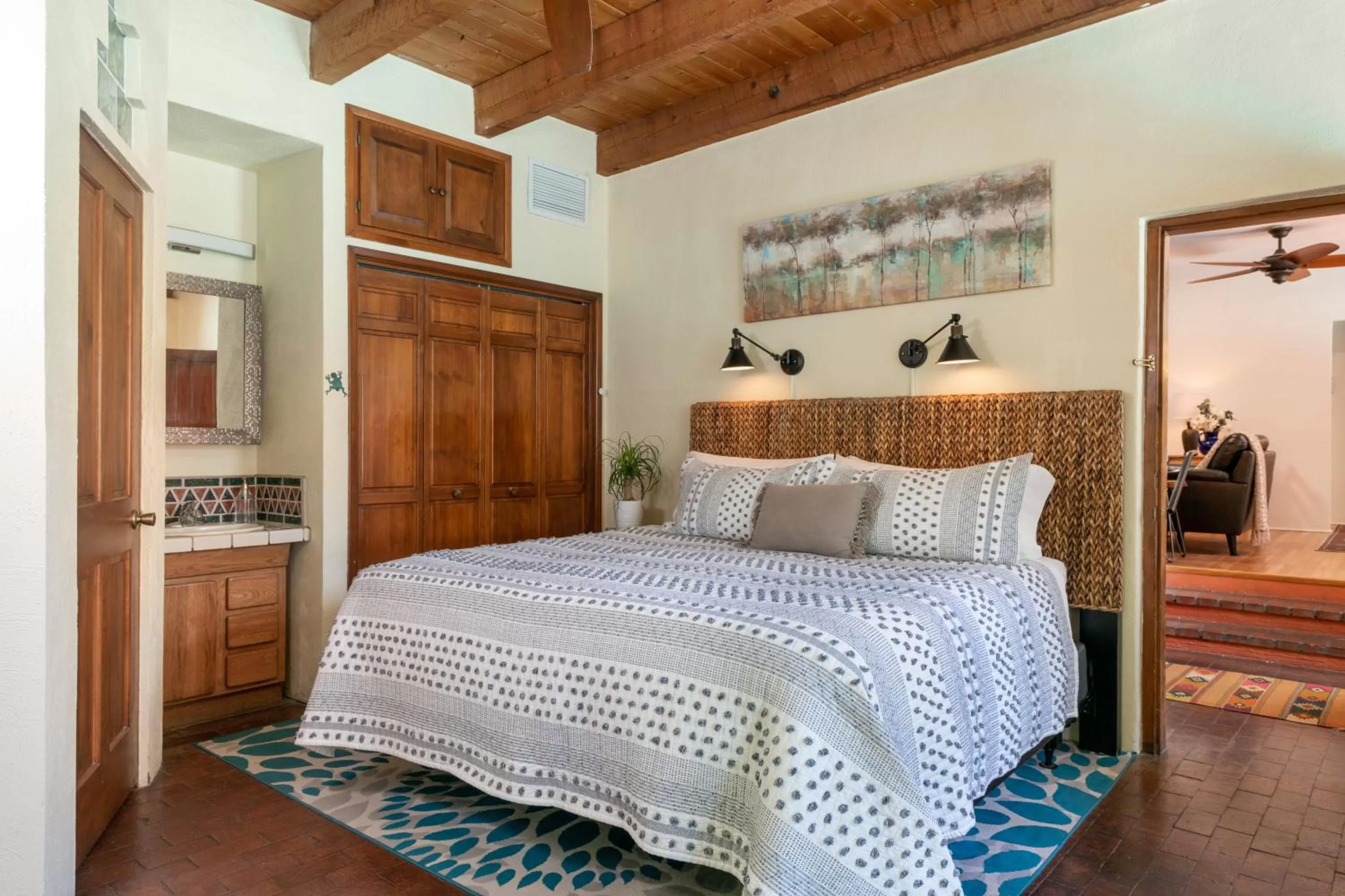 Bed in Adobe Rose Inn