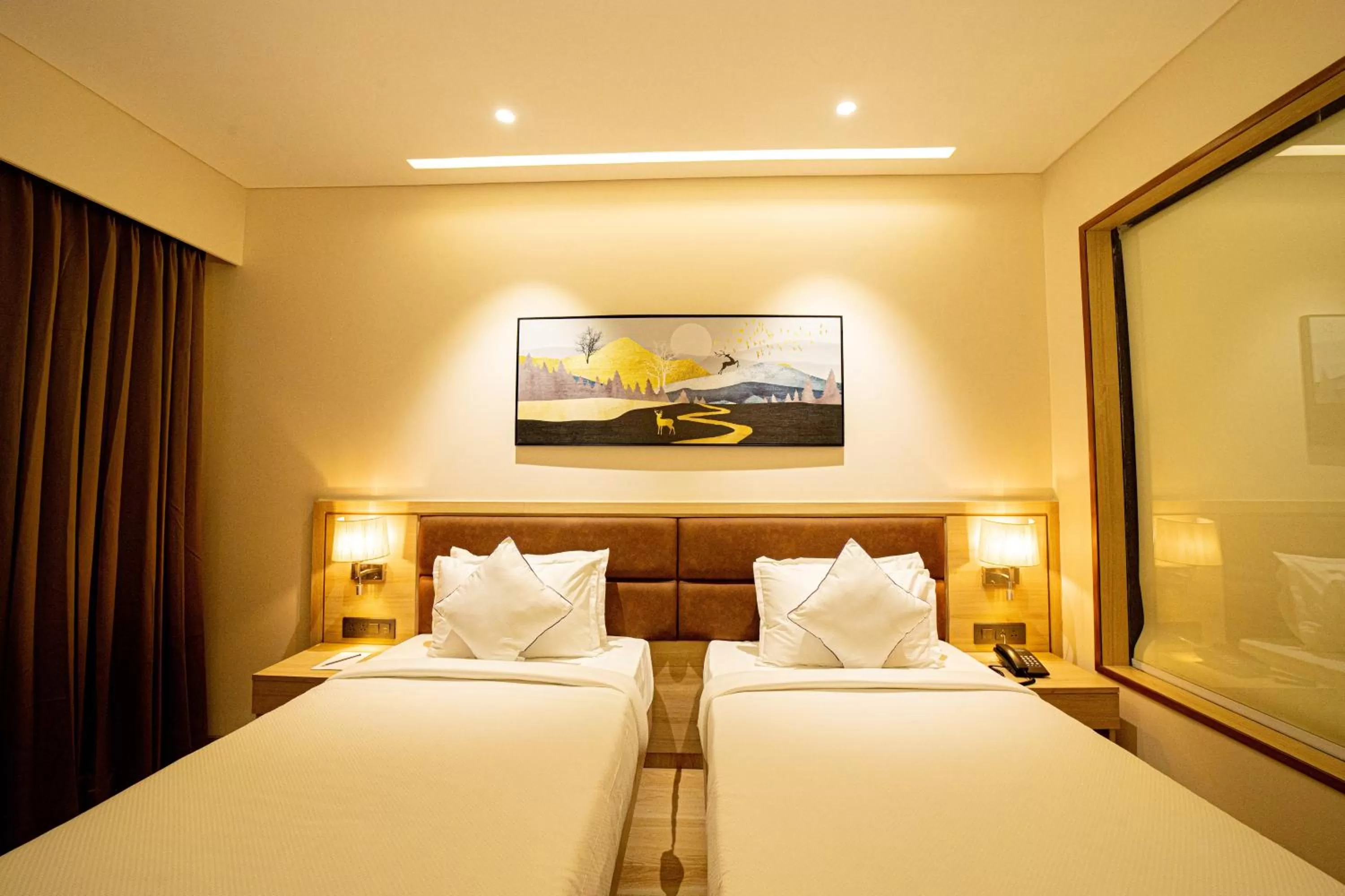 Photo of the whole room, Bed in The Monarch at Chakan MIDC, Pune