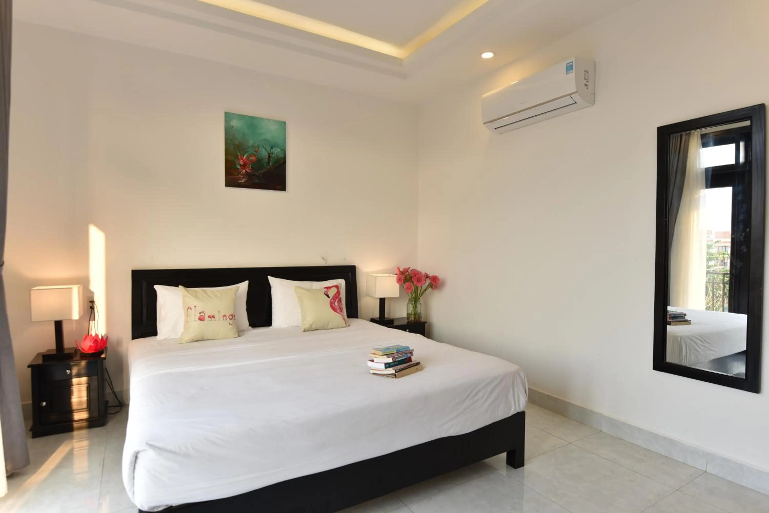 Photo of the whole room, Bed in Flamingo Villa Homestay - Big Rooms with Balcony - Close to Hoi An Old Town 200m & Temple Bridge - Large Outside Pool for Sun Bathing