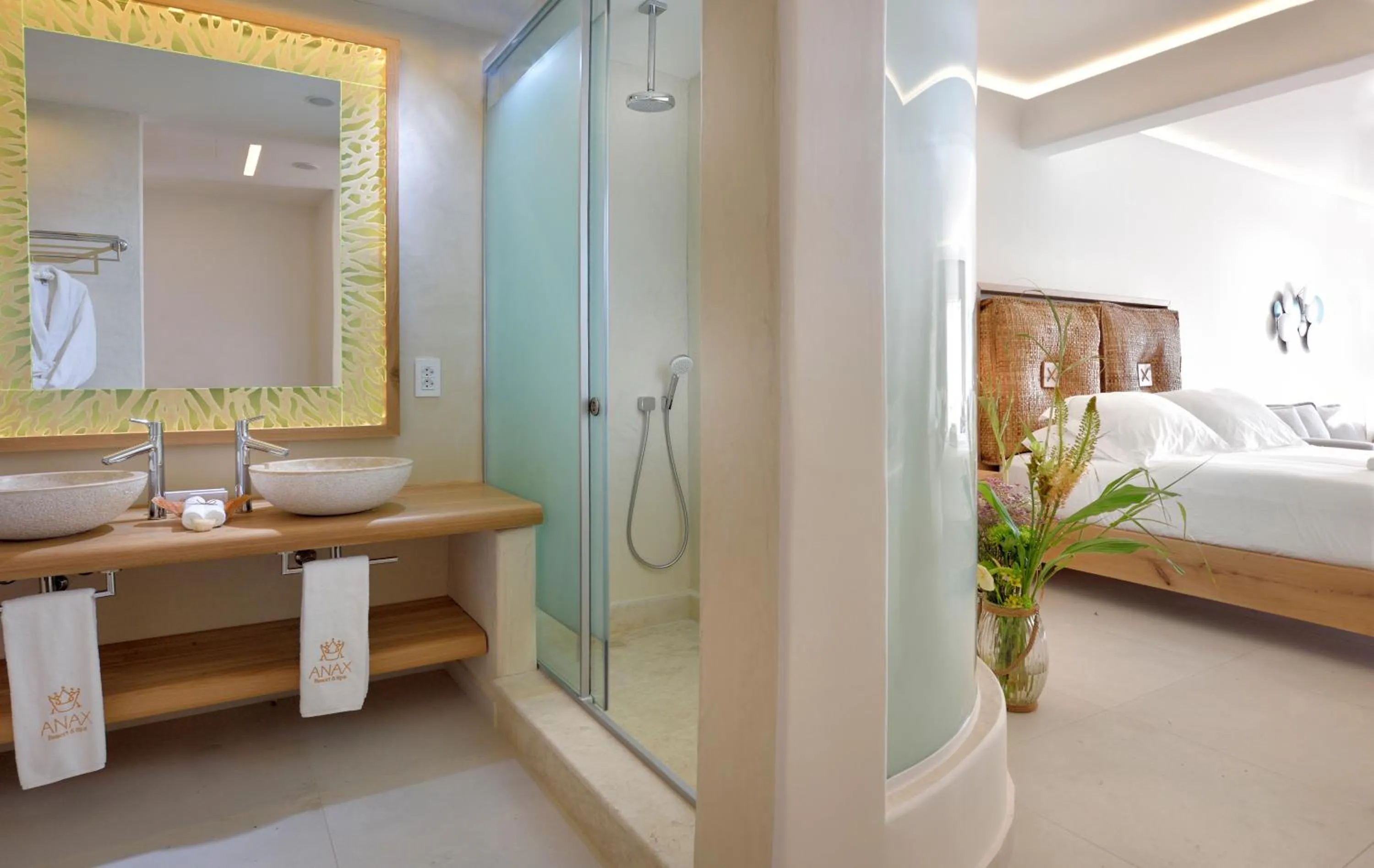 Bathroom, Bed in Anax Resort and Spa