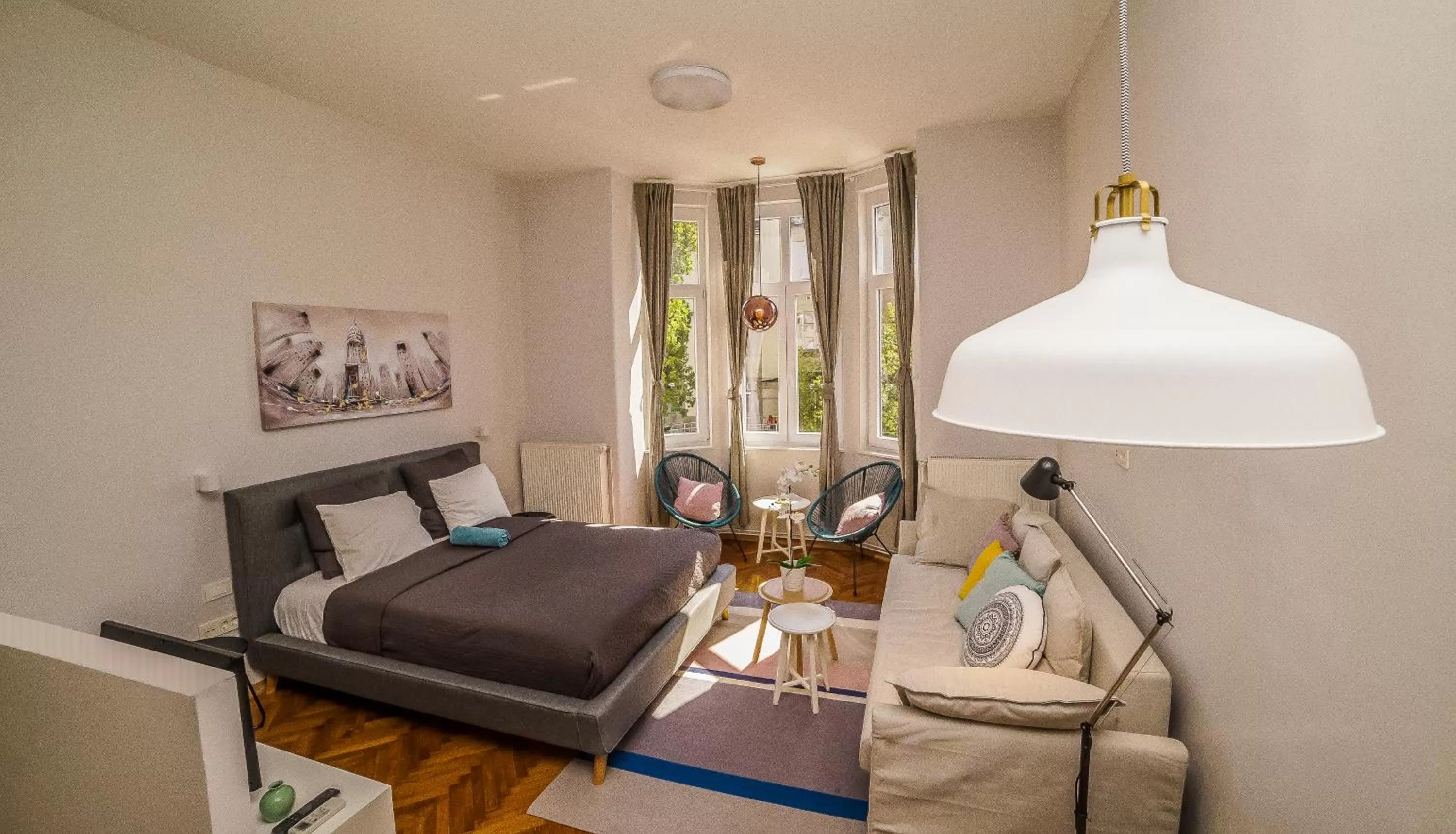 Living room, Bed in Doma Zagreb Aparthotel