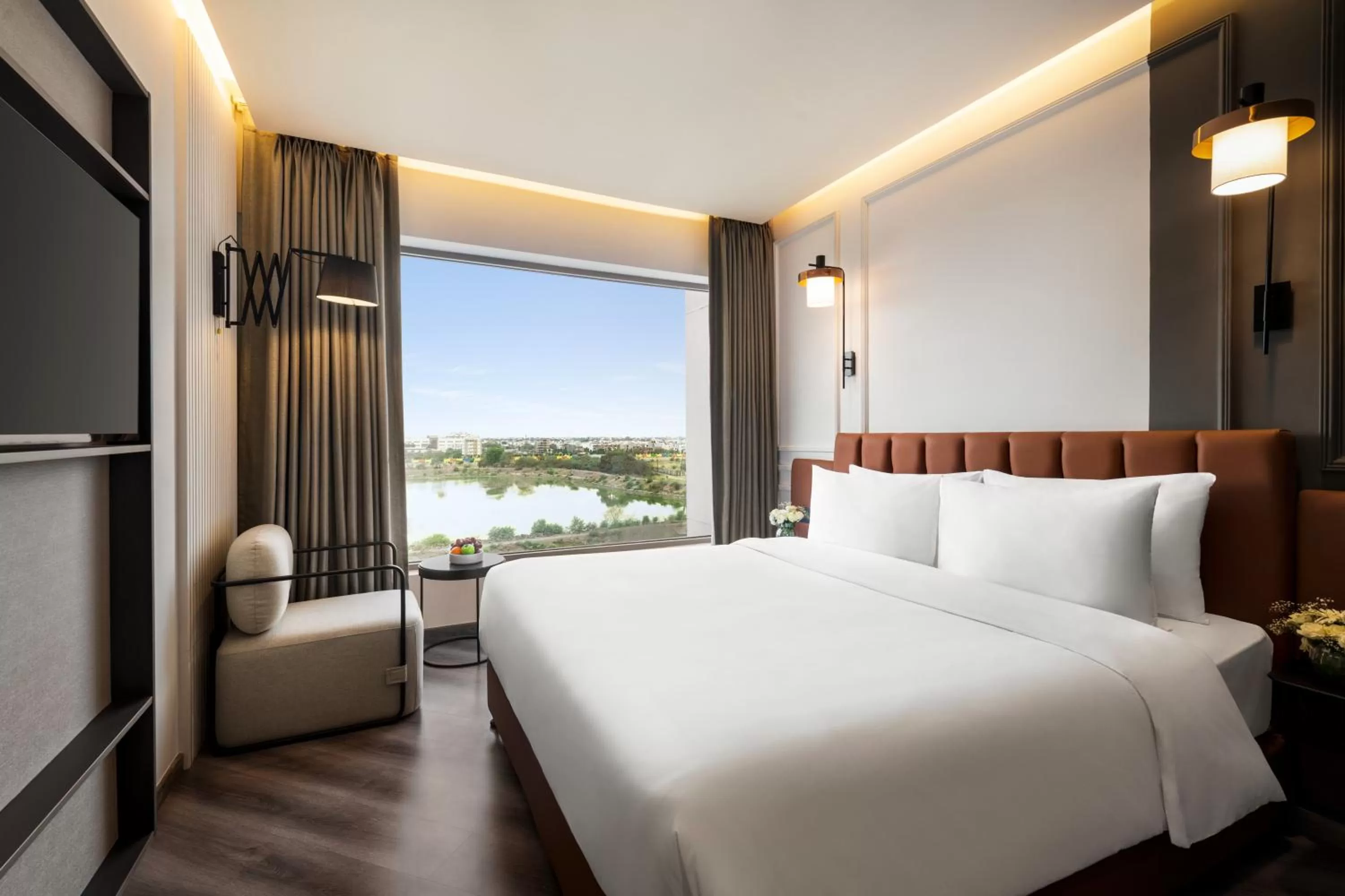 Bed in Ramada Encore by Wyndham Indore Nipania