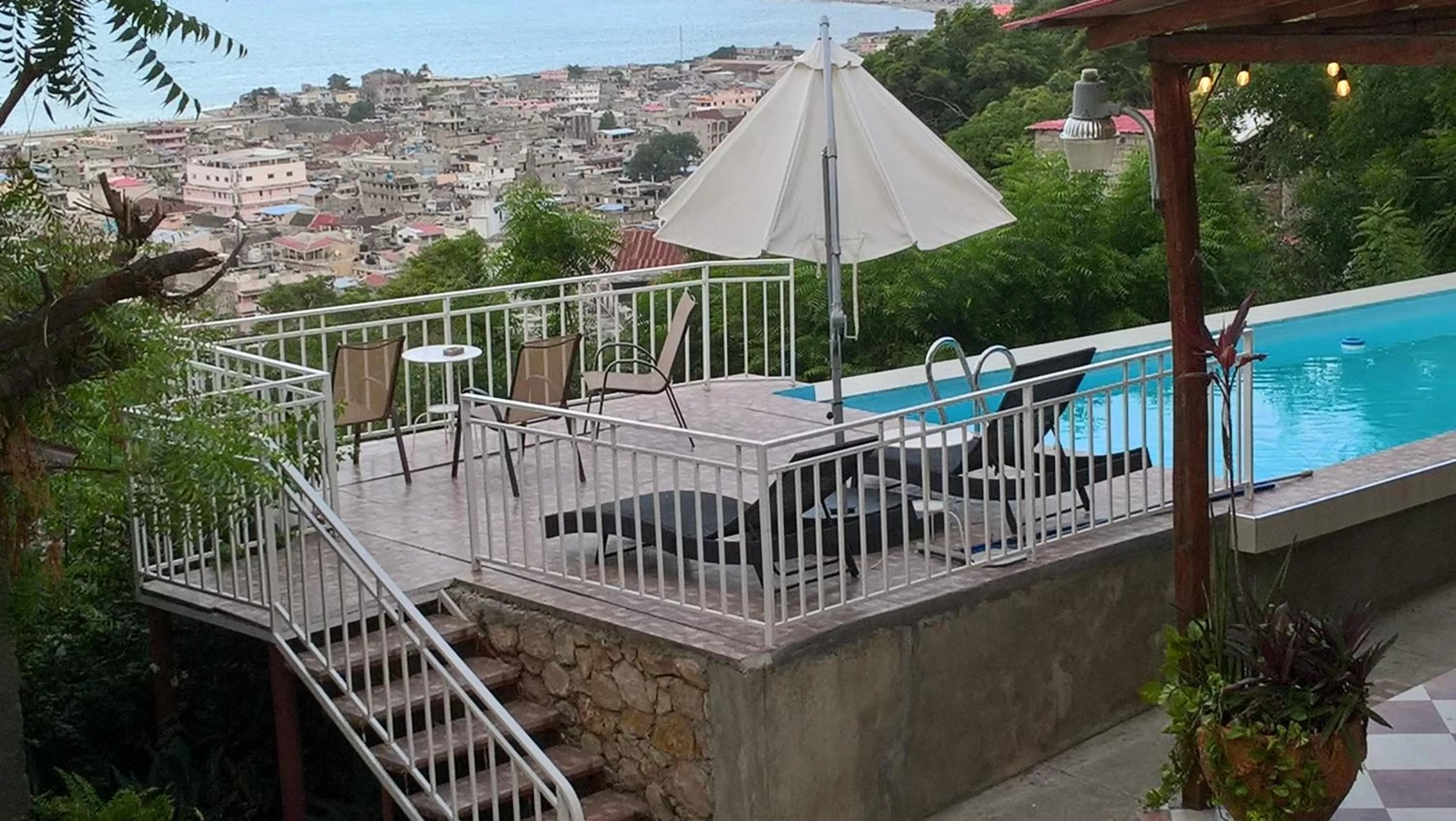 Pool view in Habitation Des Lauriers
