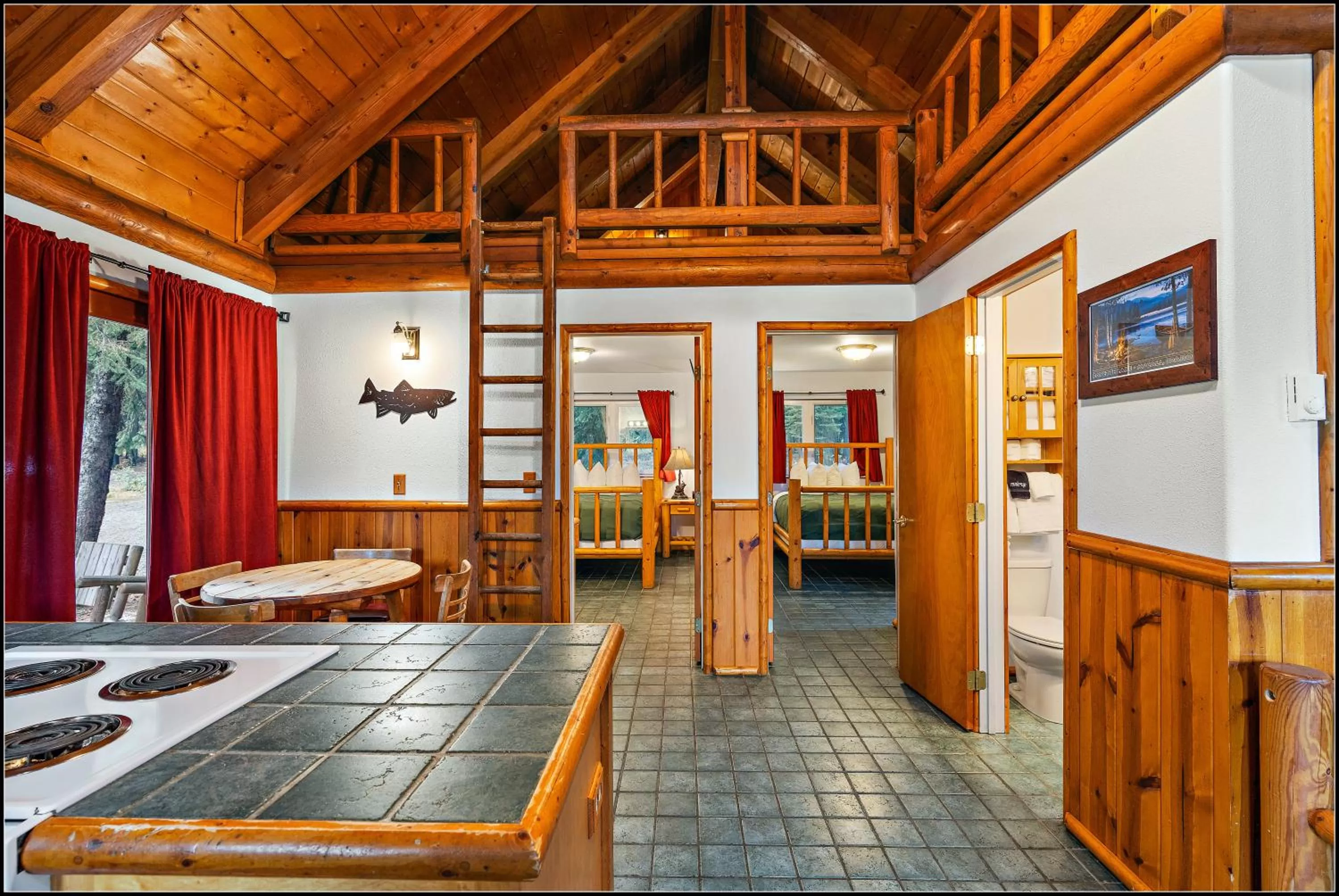 Bed in Brundage Bungalows