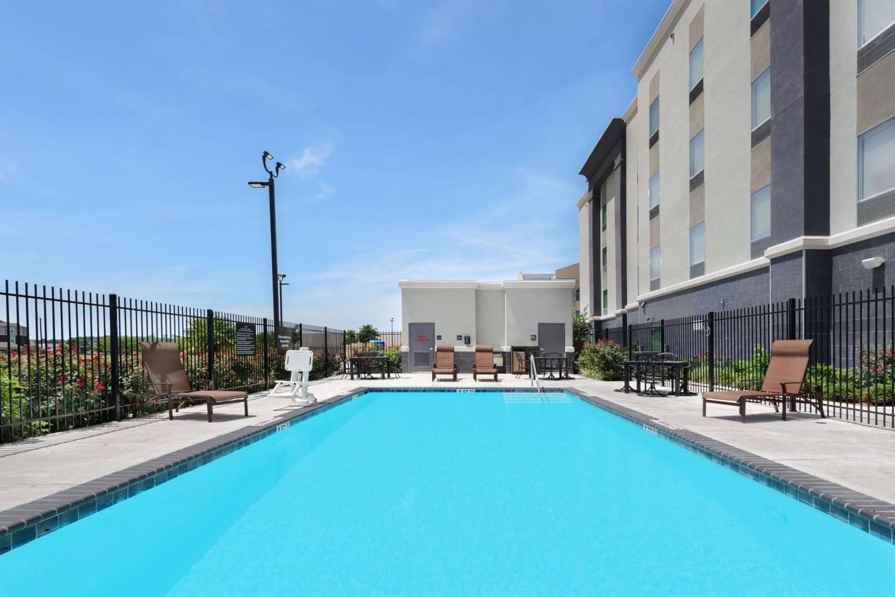 Pool view in Hampton Inn & Suites San Antonio Brooks City Base, TX
