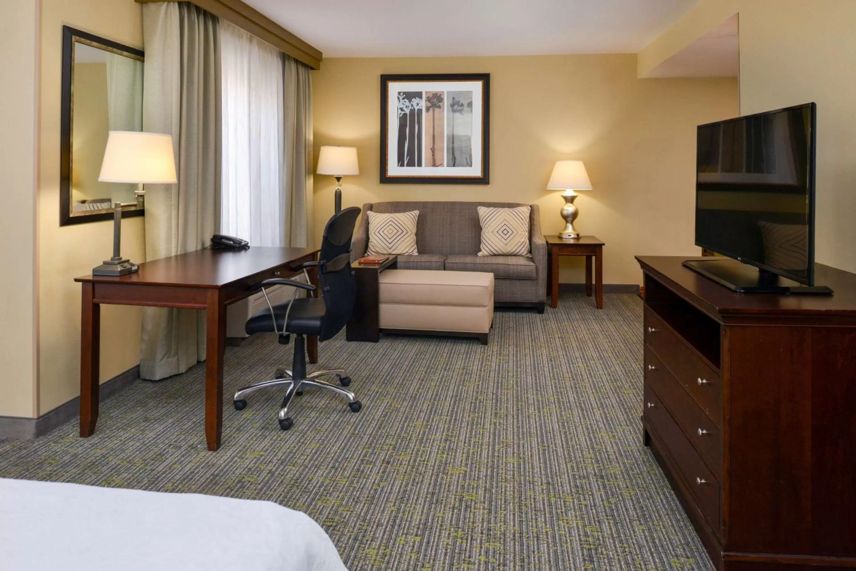 Bed in Homewood Suites by Hilton Fresno