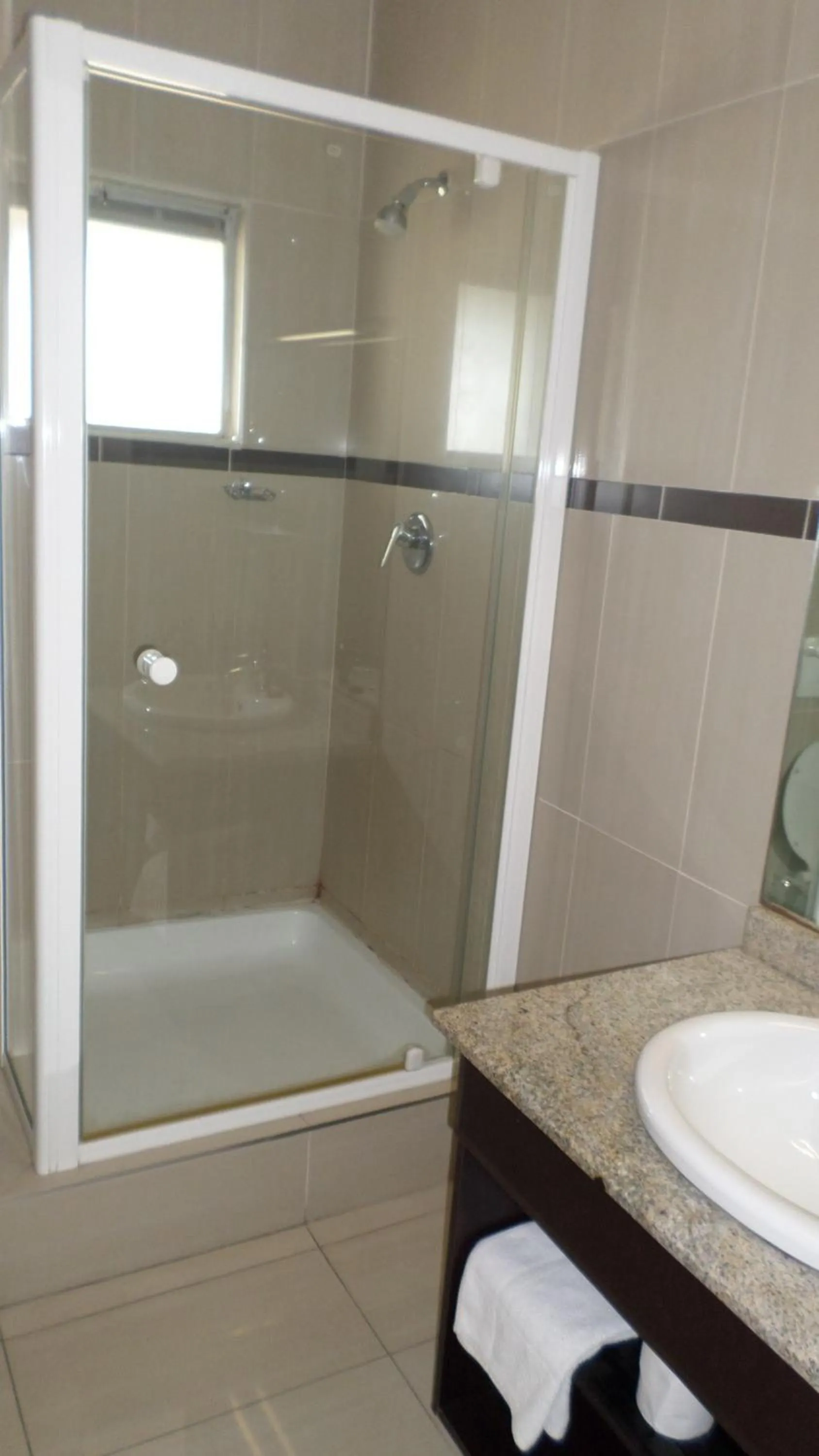 Shower in Coastlands Durban Self Catering Holiday Apartments