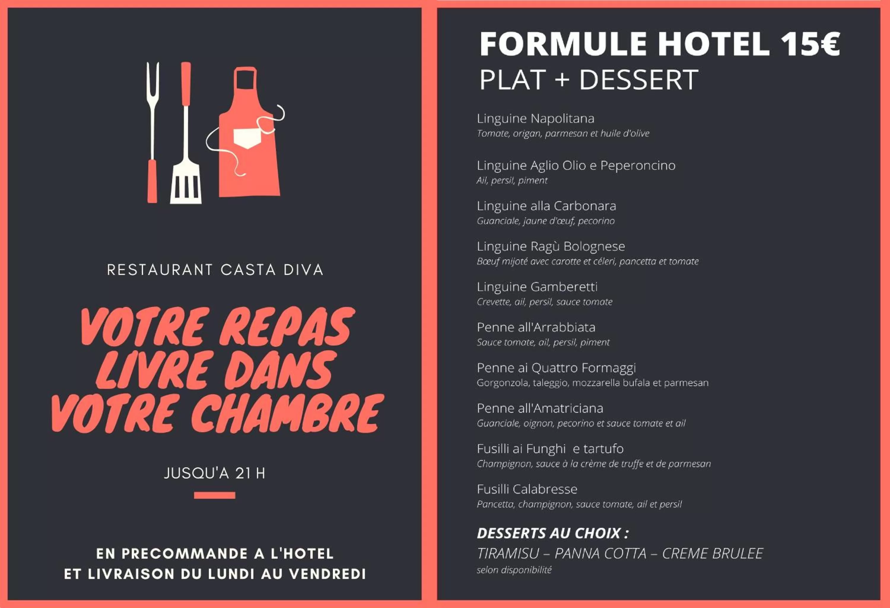 Restaurant/places to eat in Hôtel de Bordeaux