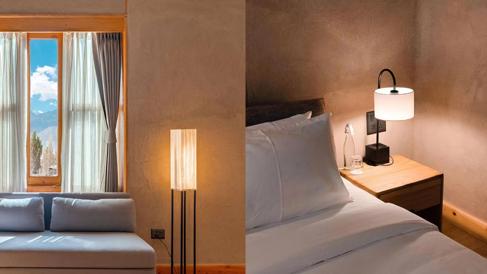 View (from property/room), Bed in Chospa Hotel, Leh