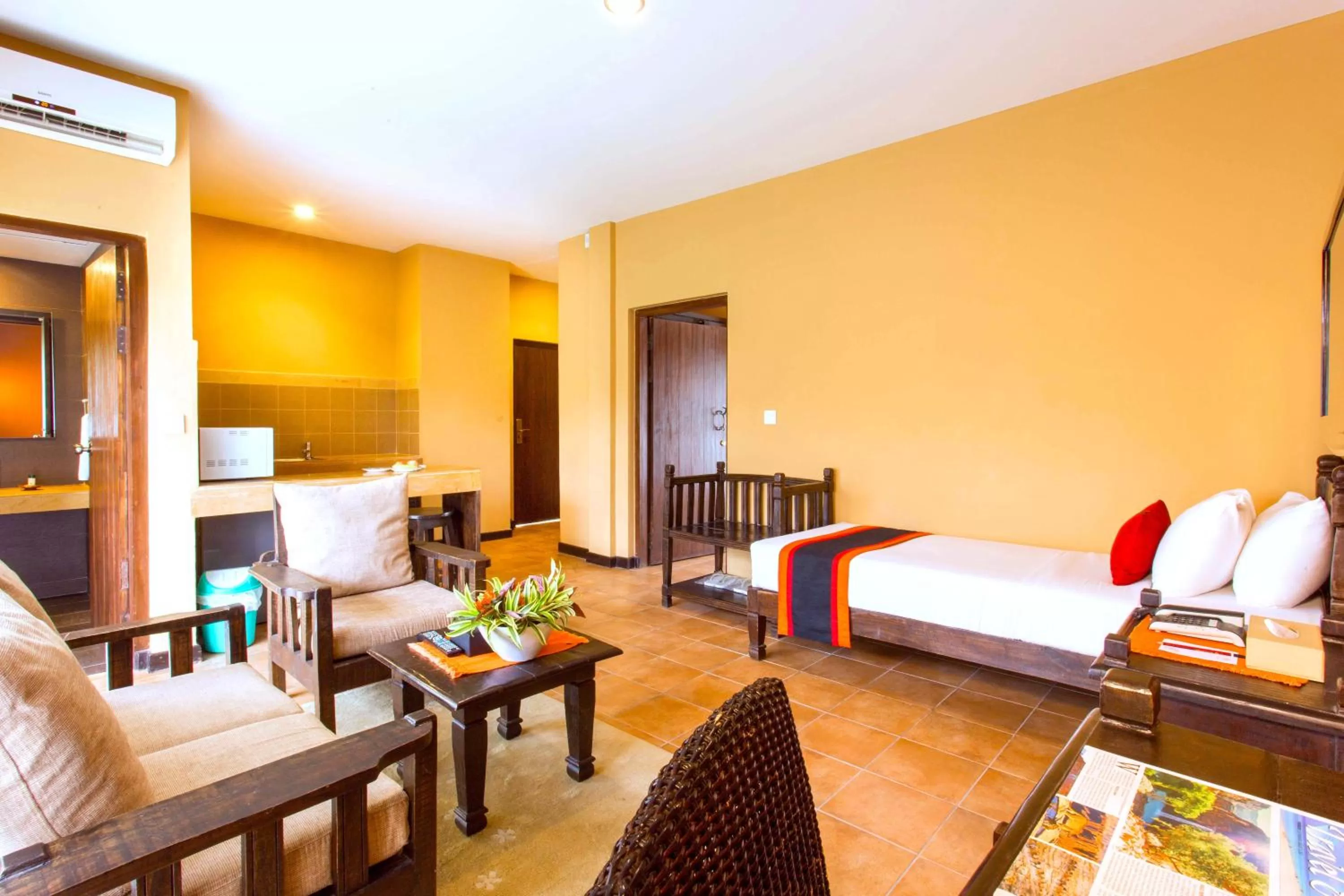 Seating area, Bed in Temple Tree Resort & Spa, Pokhara