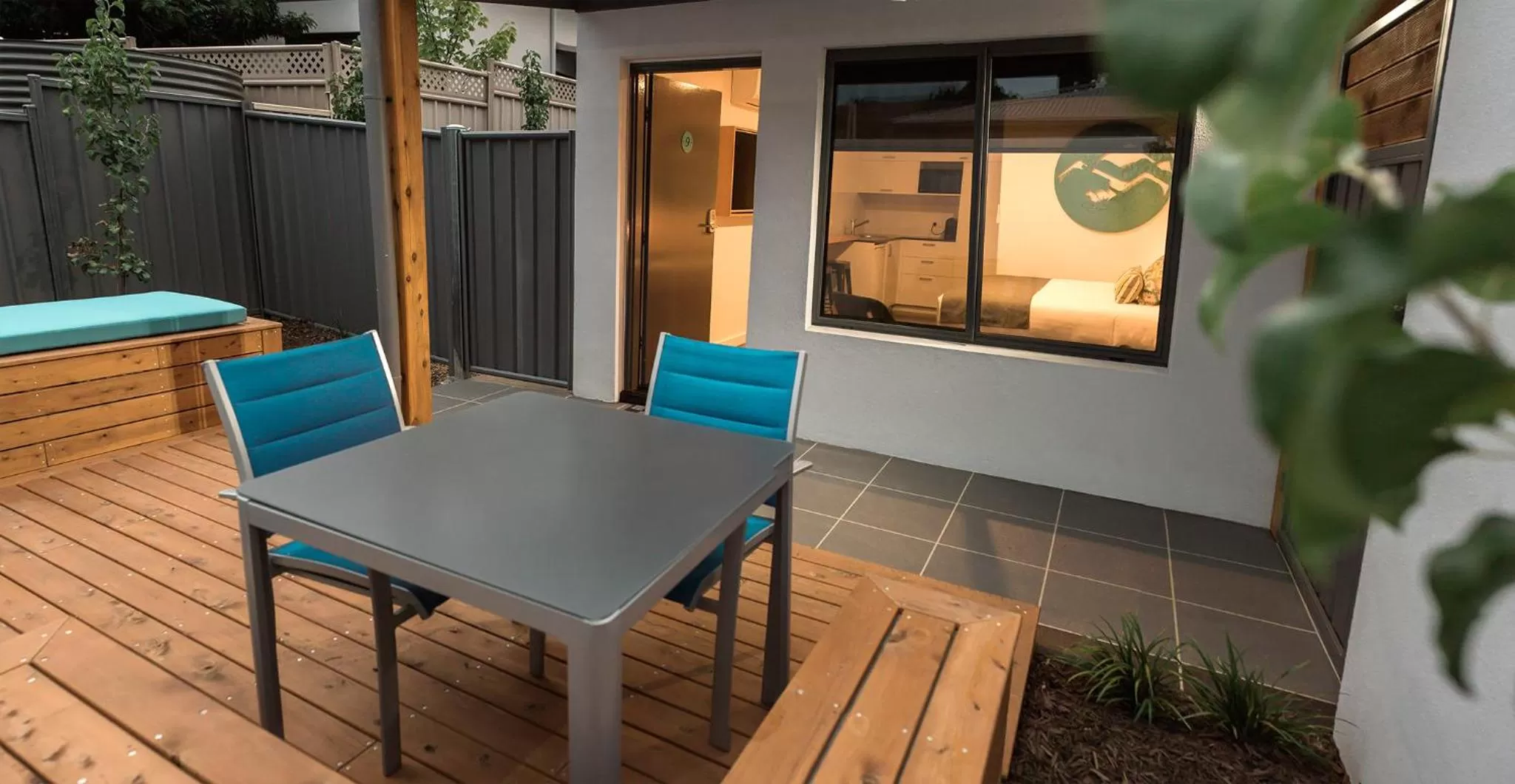 Patio in Bright Colonial Motel