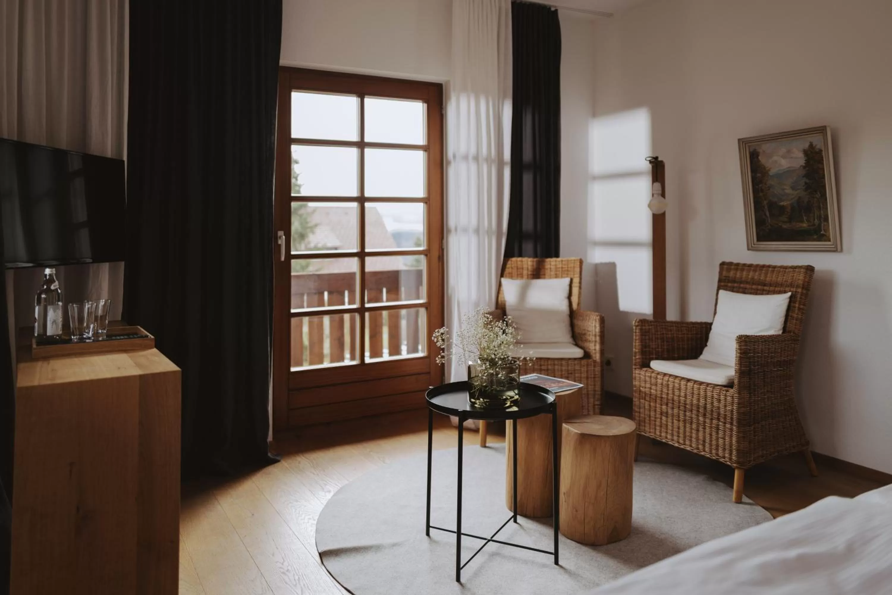 Seating area, Bed in Der Hirschen