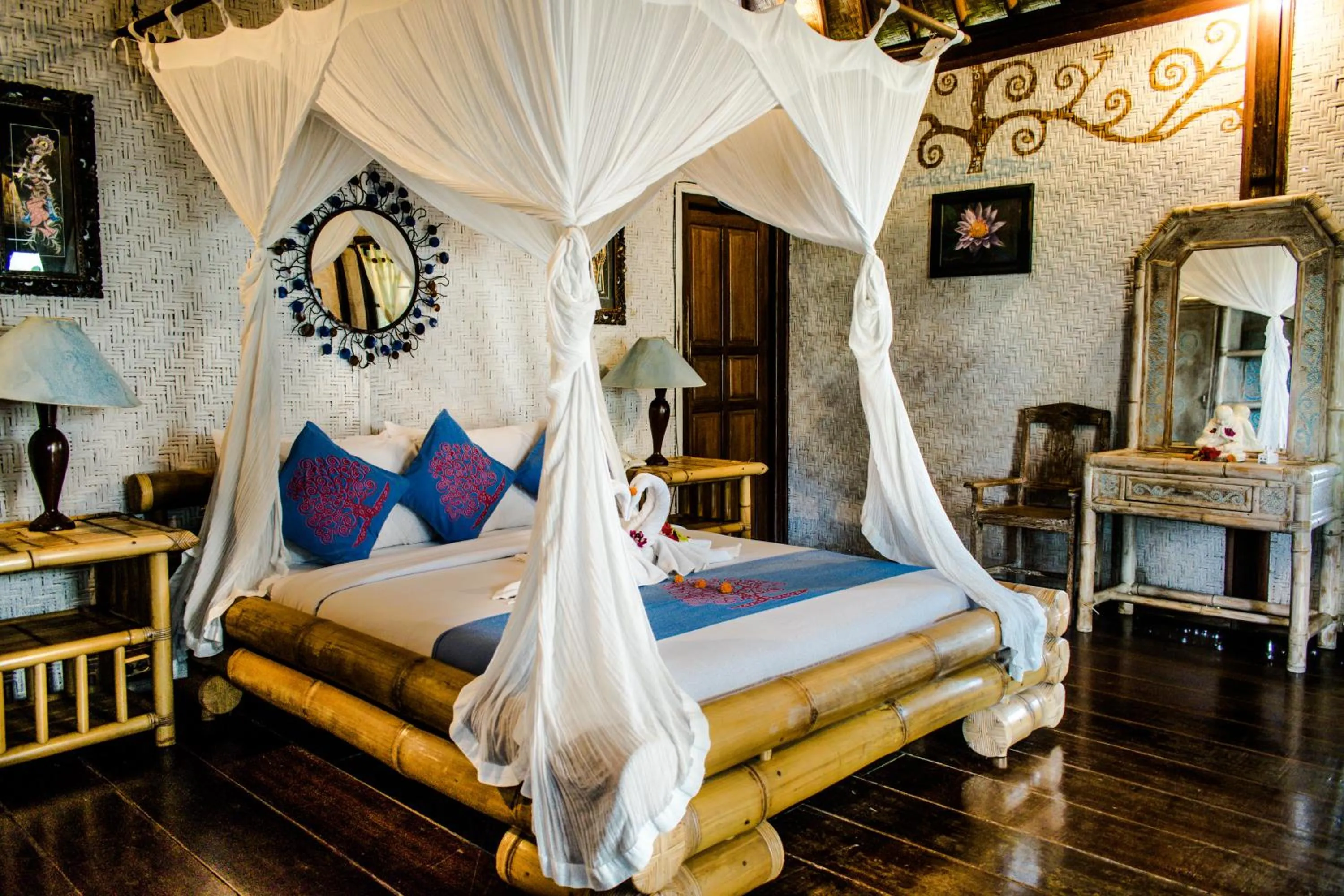 Bed in Swasti Eco Cottages