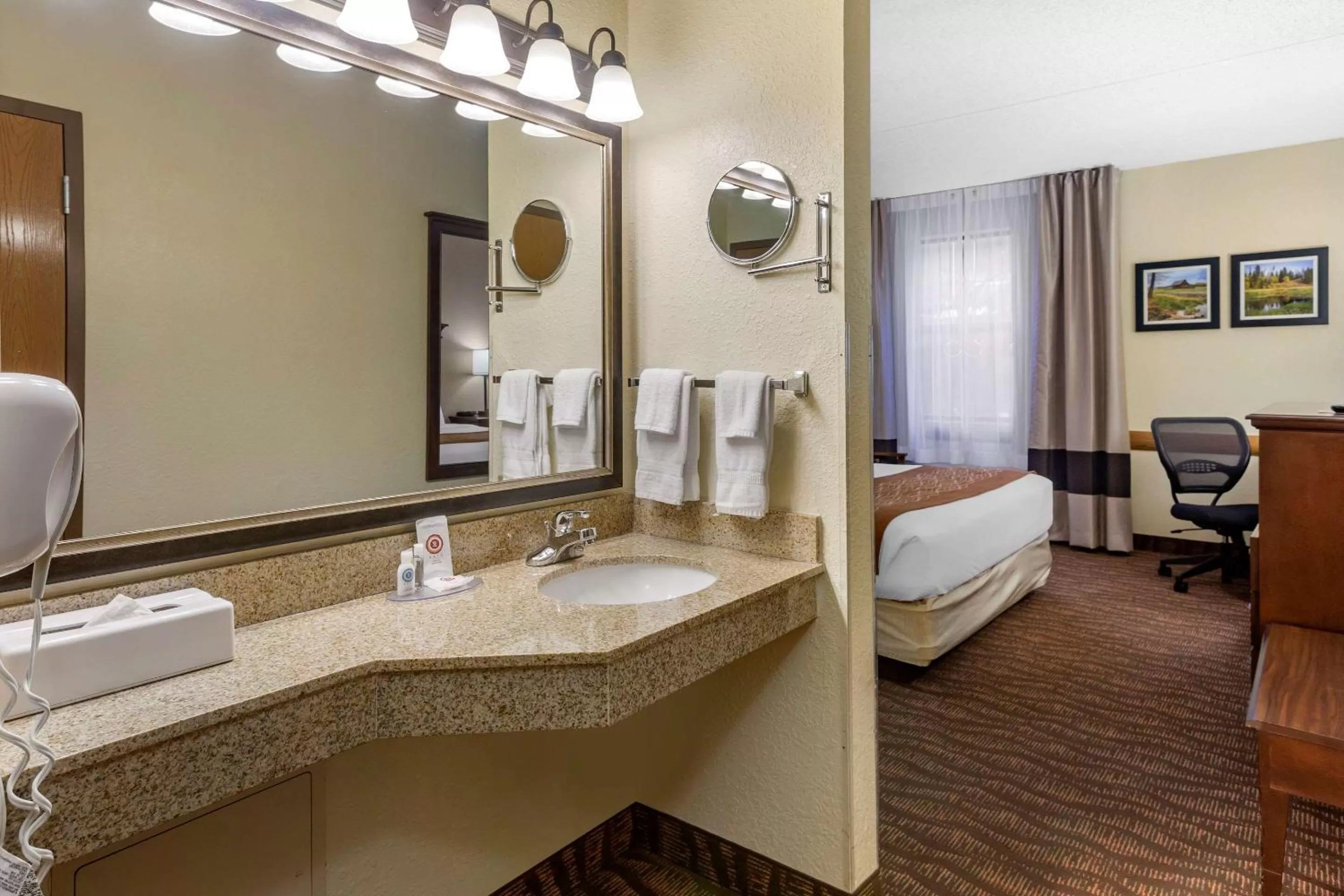 Bathroom, Bed in Comfort Inn & Suites Branson Meadows