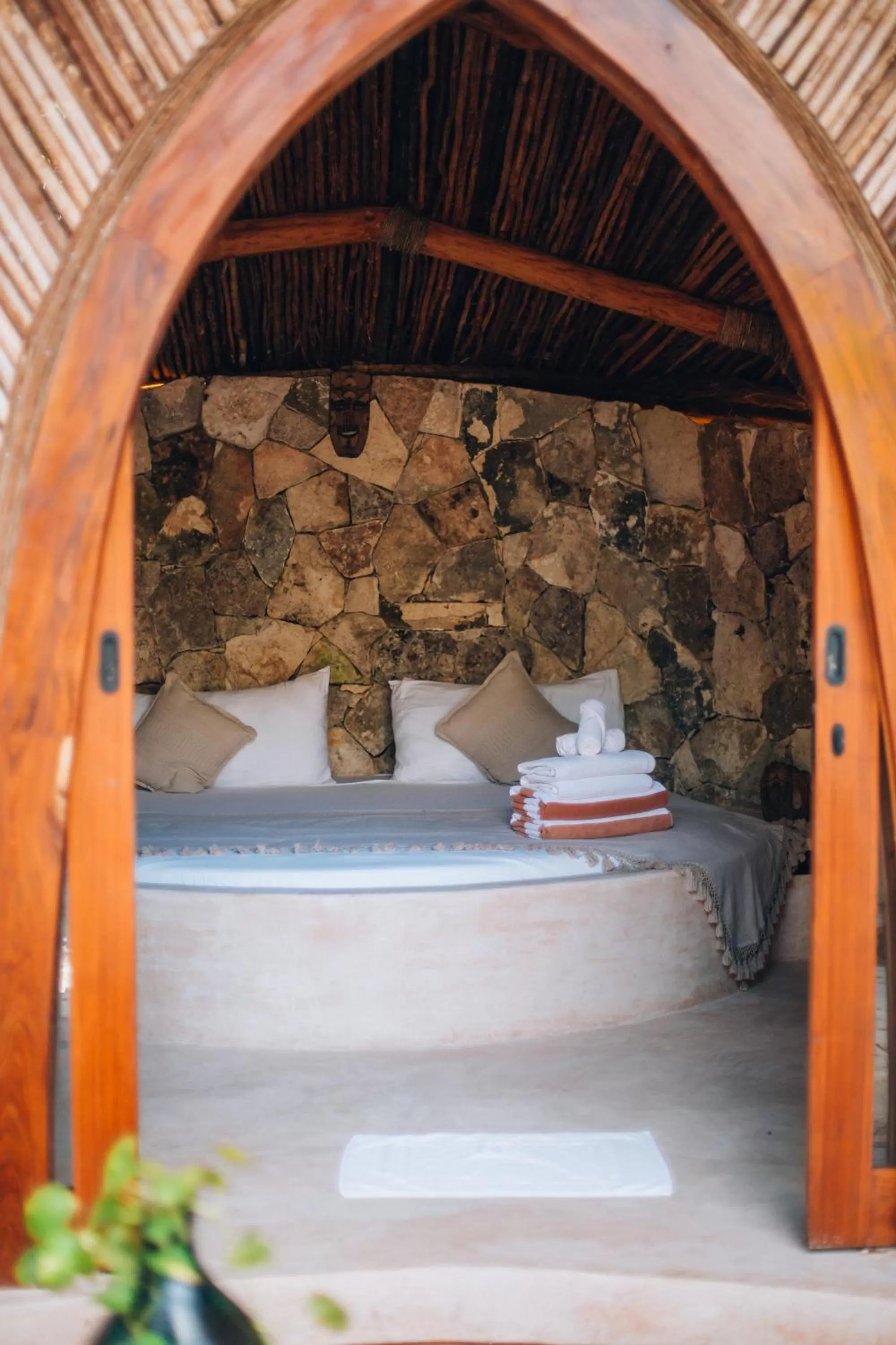 Bed in Ikal Tulum Hotel