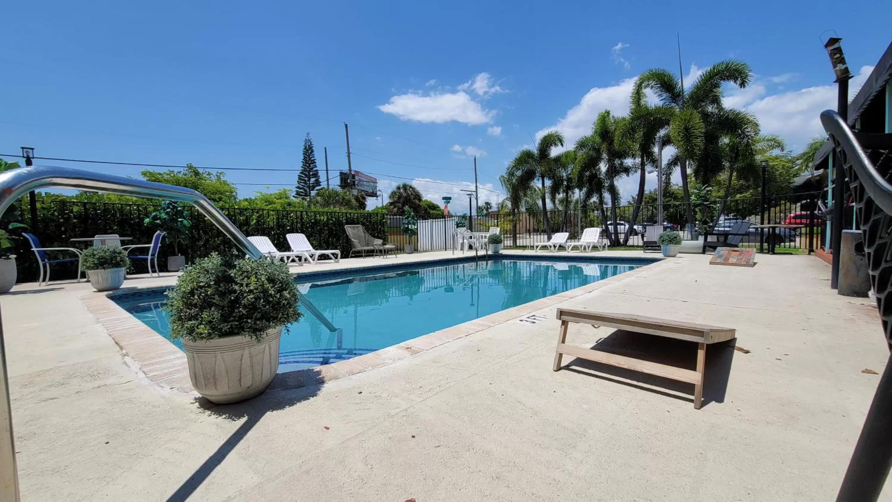 Pool view in Sunny Palms Inn