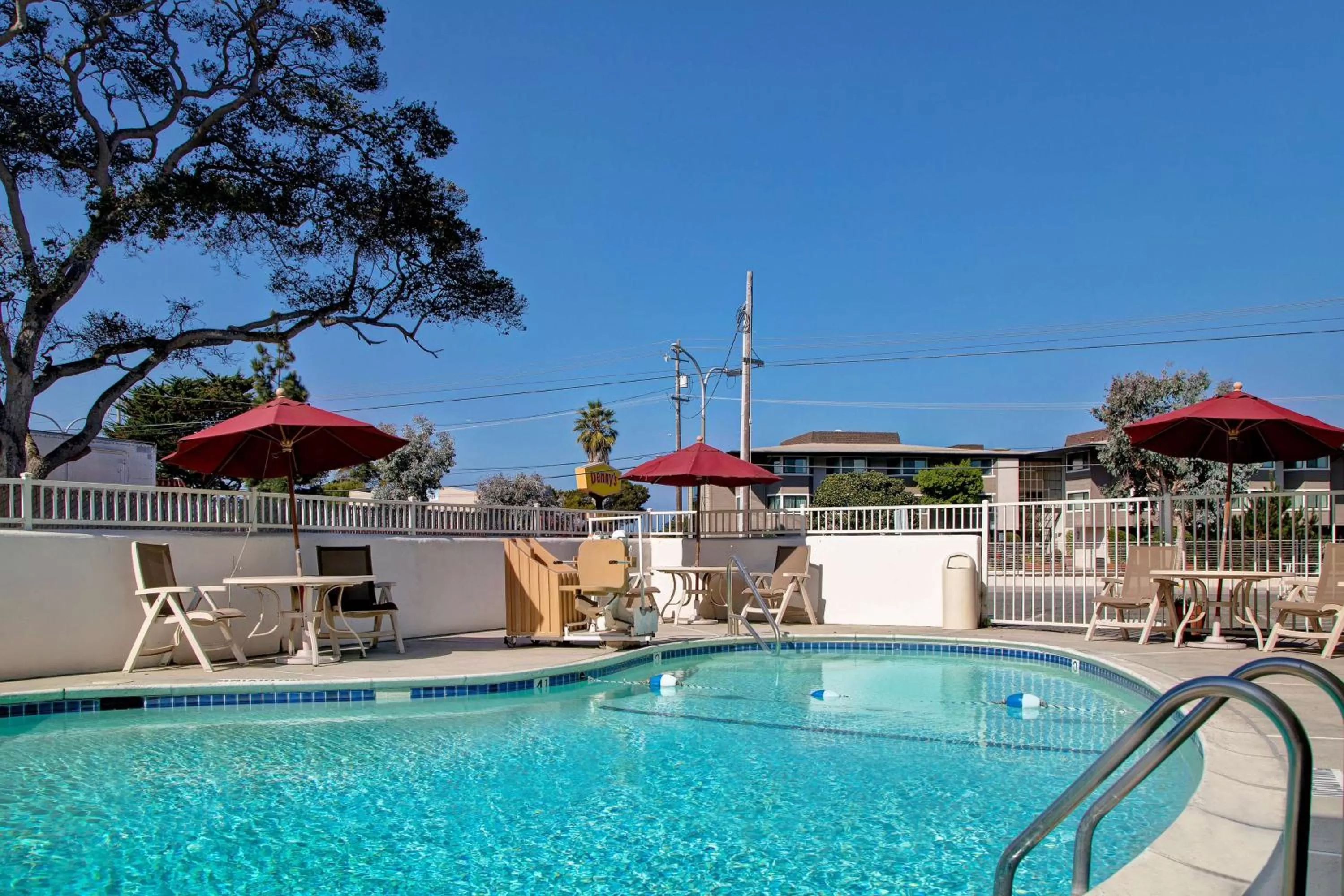 Pool view in Motel 6-Monterey, CA
