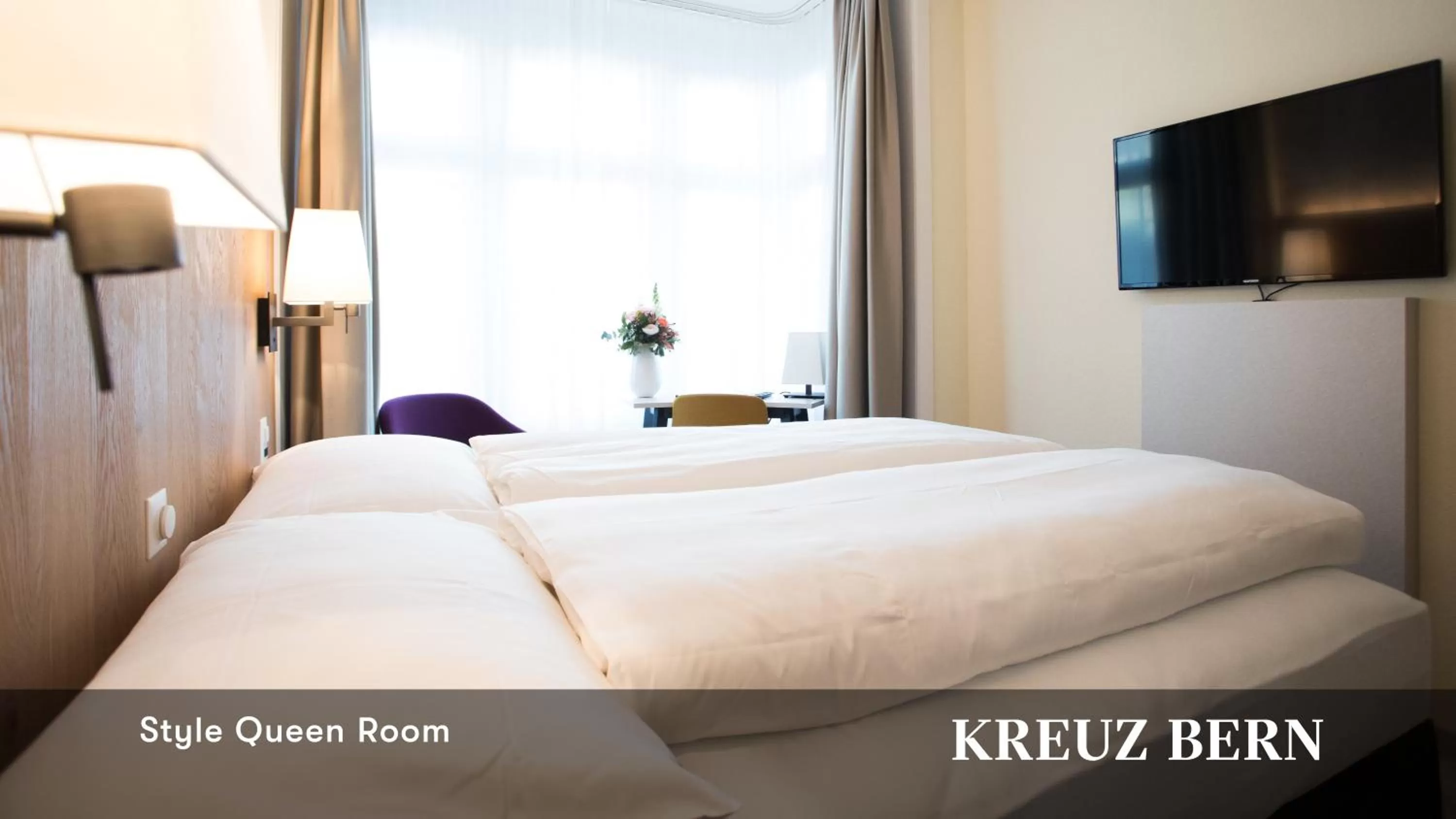 Photo of the whole room, Bed in Kreuz Bern Modern City Hotel