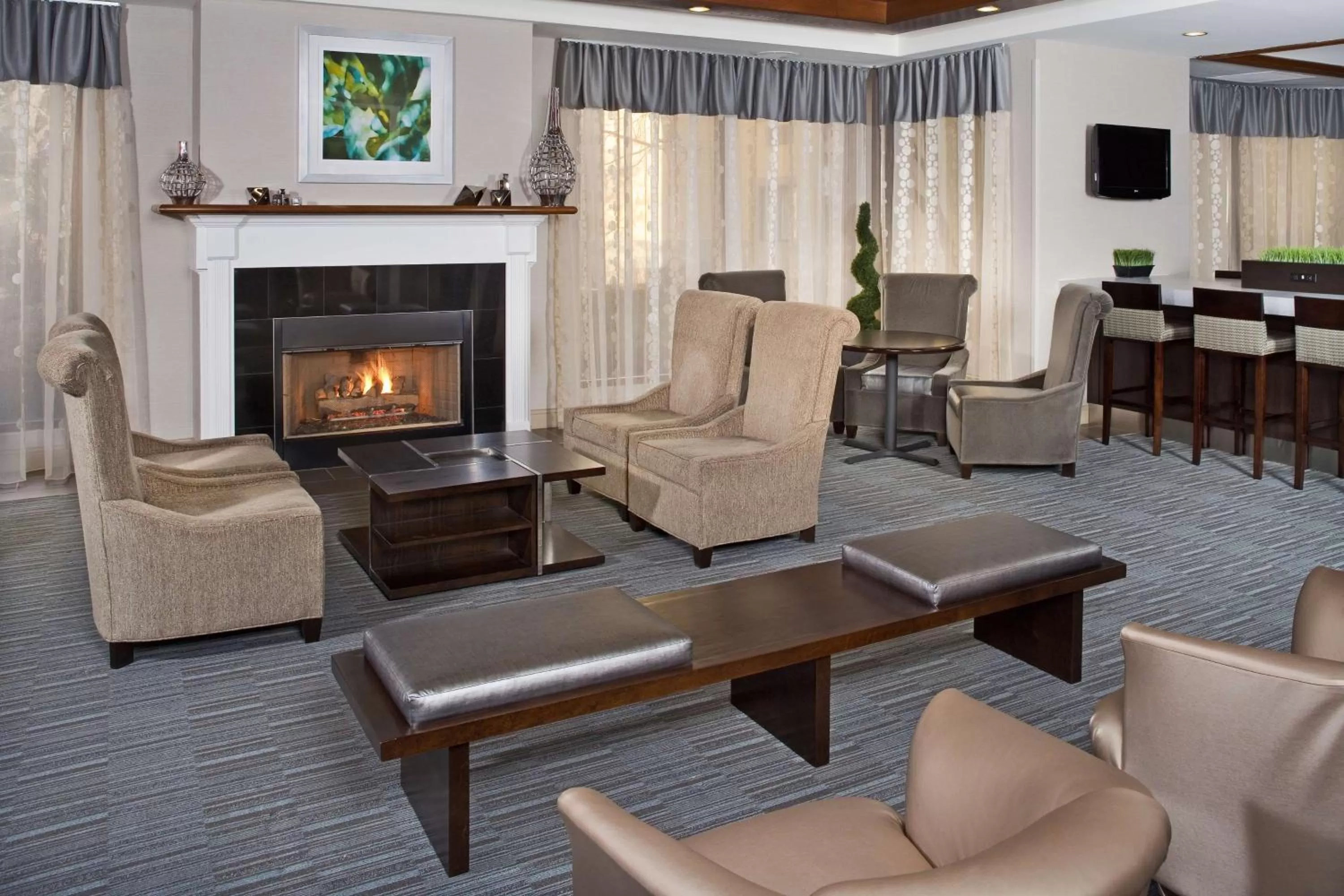 Communal lounge/ TV room in DoubleTree by Hilton Hotel Chicago Wood Dale - Elk Grove