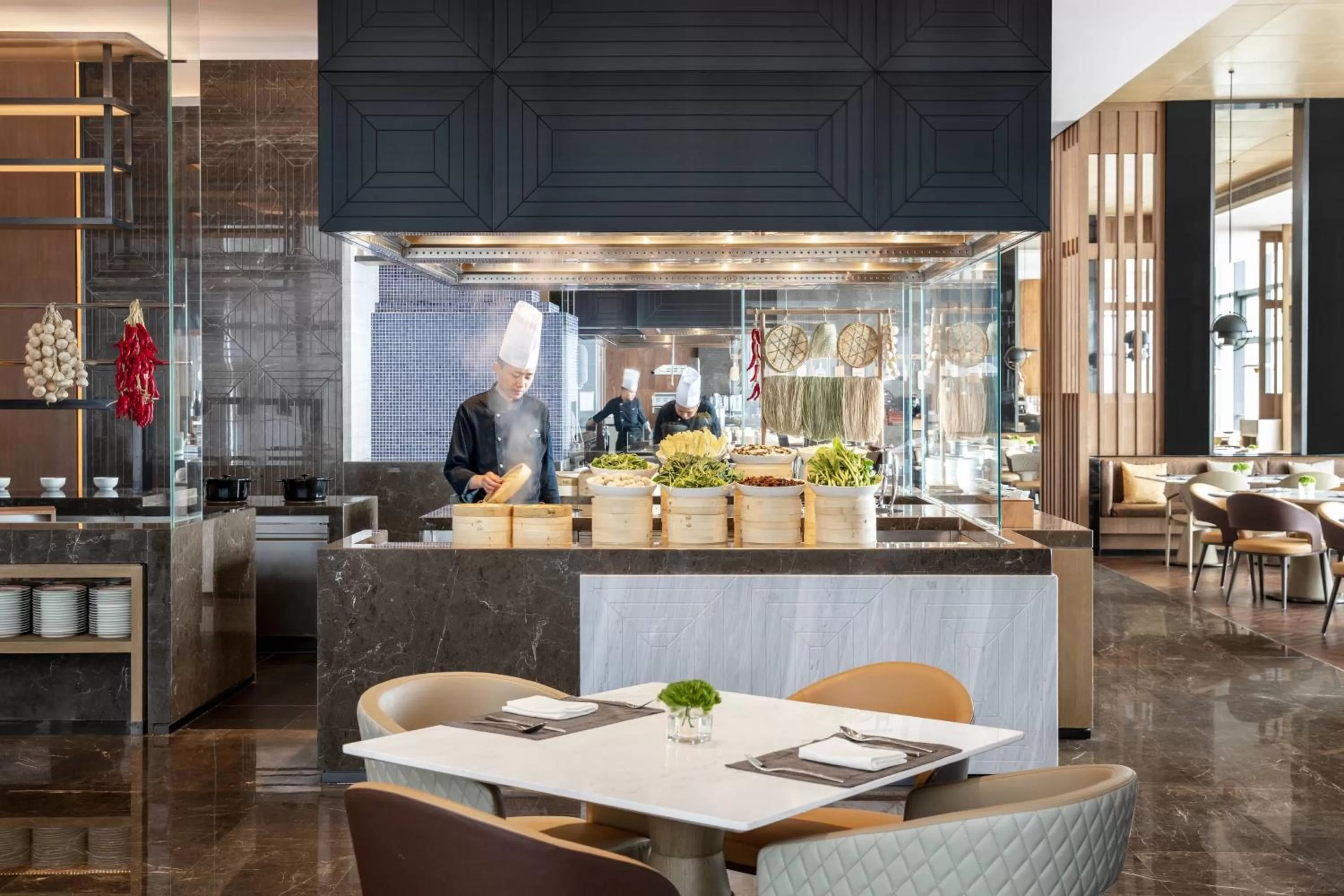 Kitchen or kitchenette in Zhangjiagang Marriott Hotel