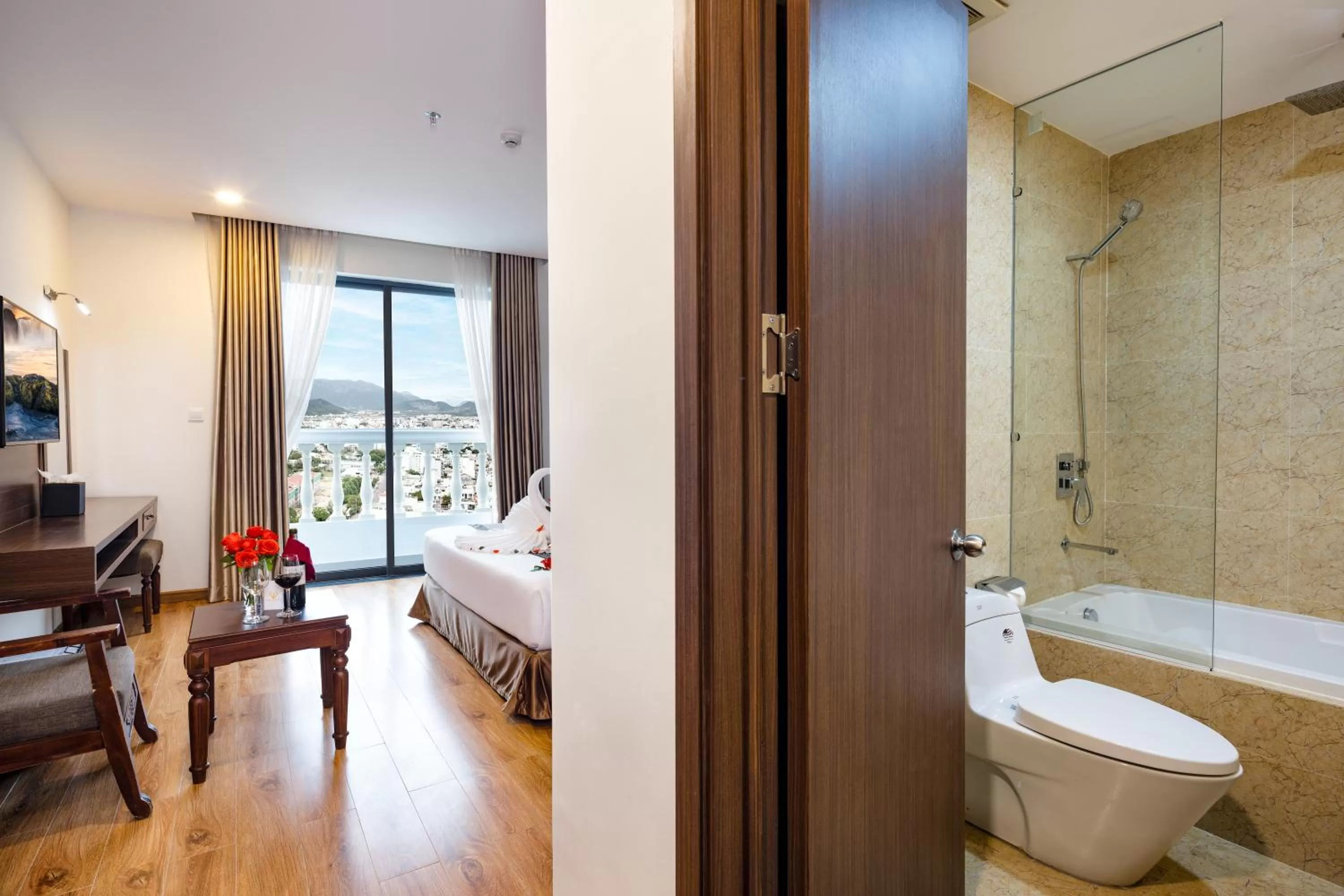 Bathroom, Bed in Imperial Nha Trang